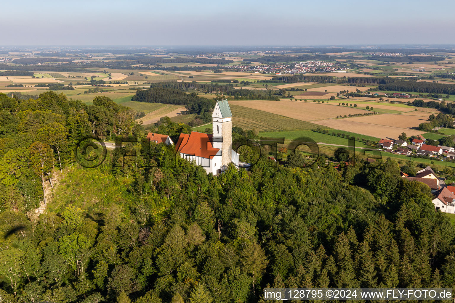 Mountain Bussen with Pilgrimage church in the district Offingen in Uttenweiler in the state Baden-Wuerttemberg, Germany