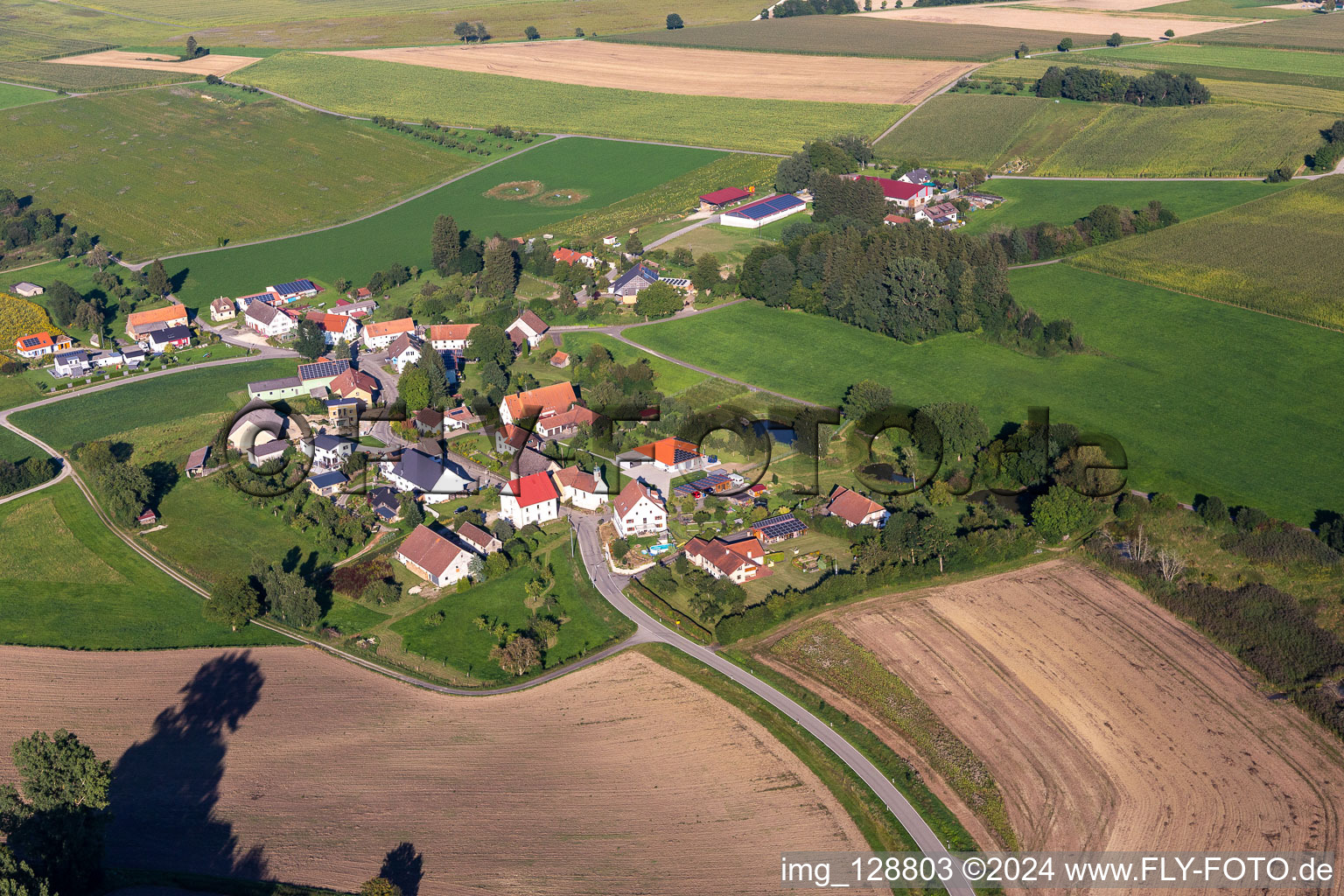 Oblique view of Uttenweiler in the state Baden-Wuerttemberg, Germany