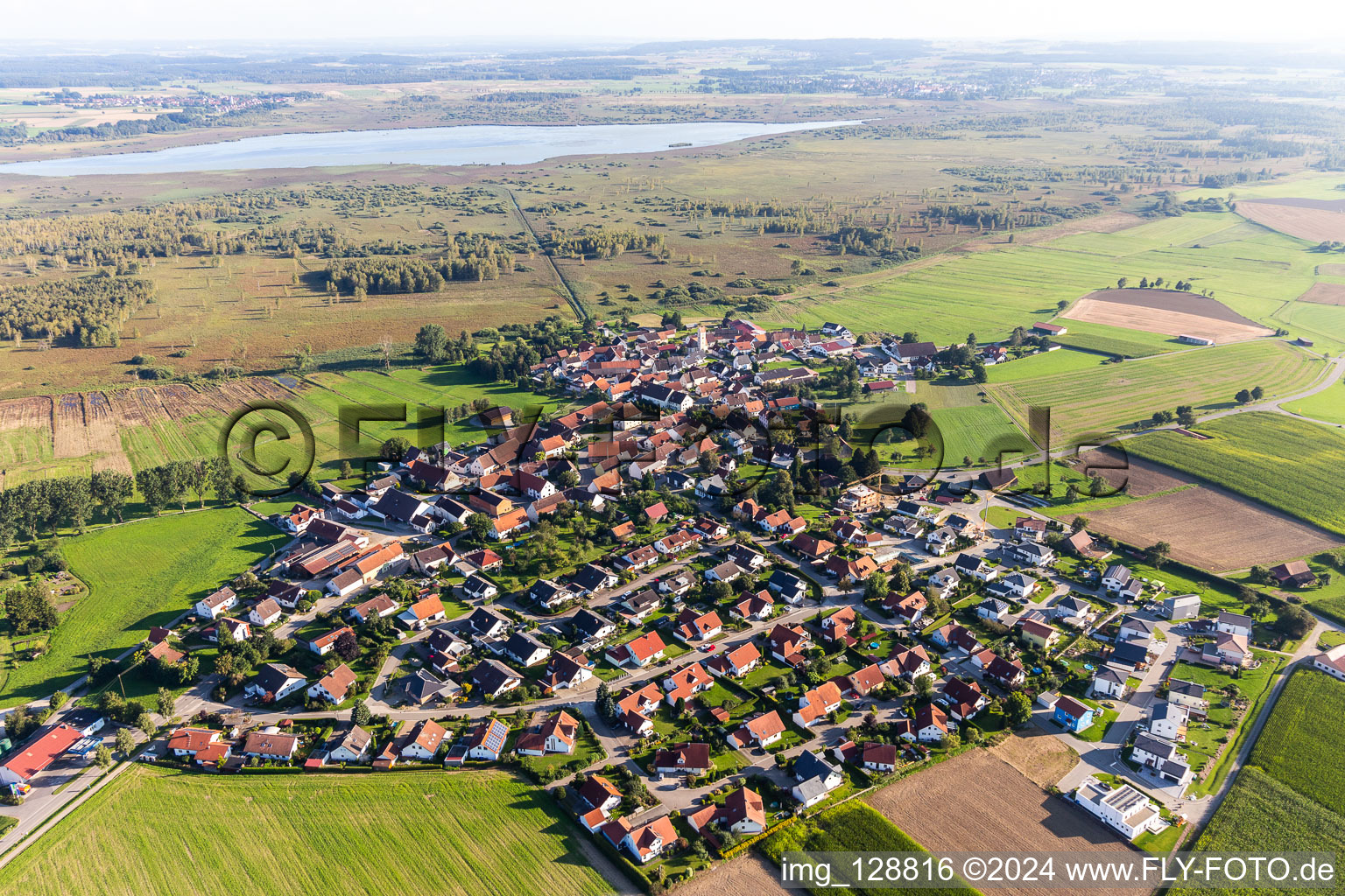 Alleshausen in the state Baden-Wuerttemberg, Germany from above