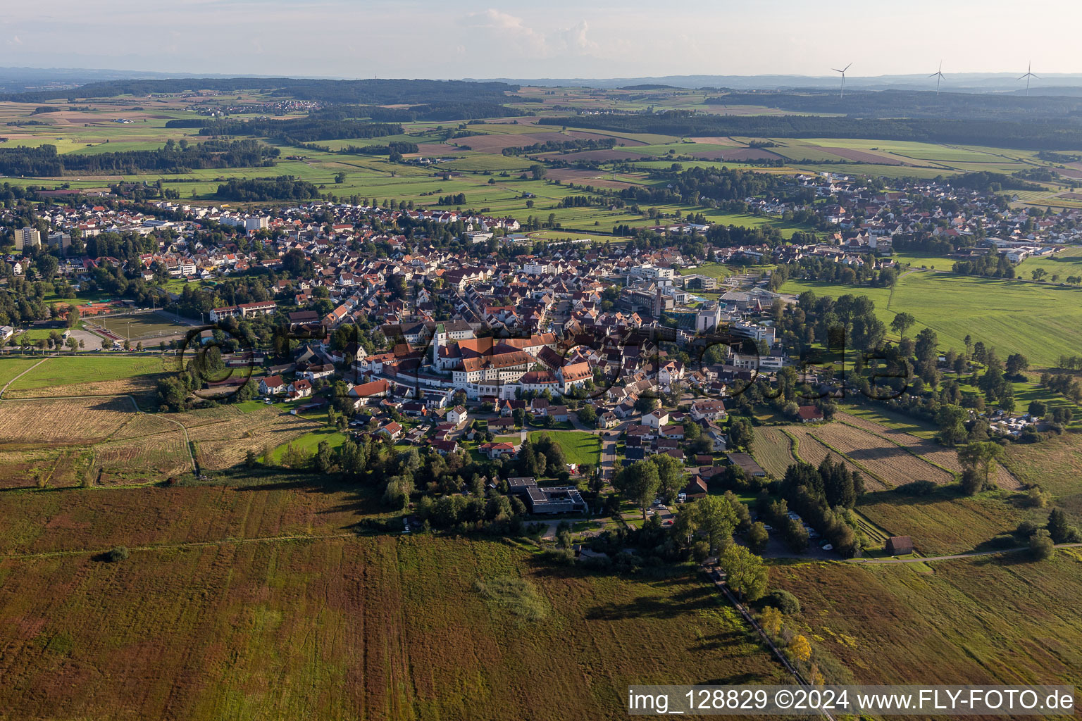 Town View of the streets and houses of the residential areas in Bad Buchau in the state Baden-Wuerttemberg, Germany