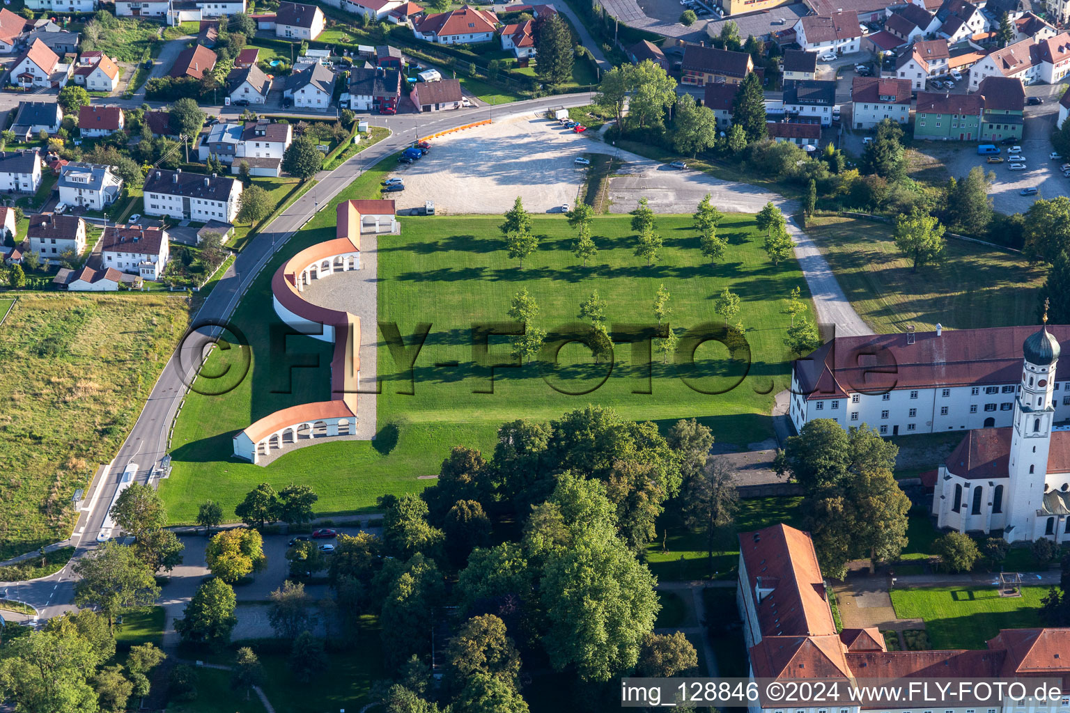 Aerial view of Schussenried Monastery in the district Roppertsweiler in Bad Schussenried in the state Baden-Wuerttemberg, Germany