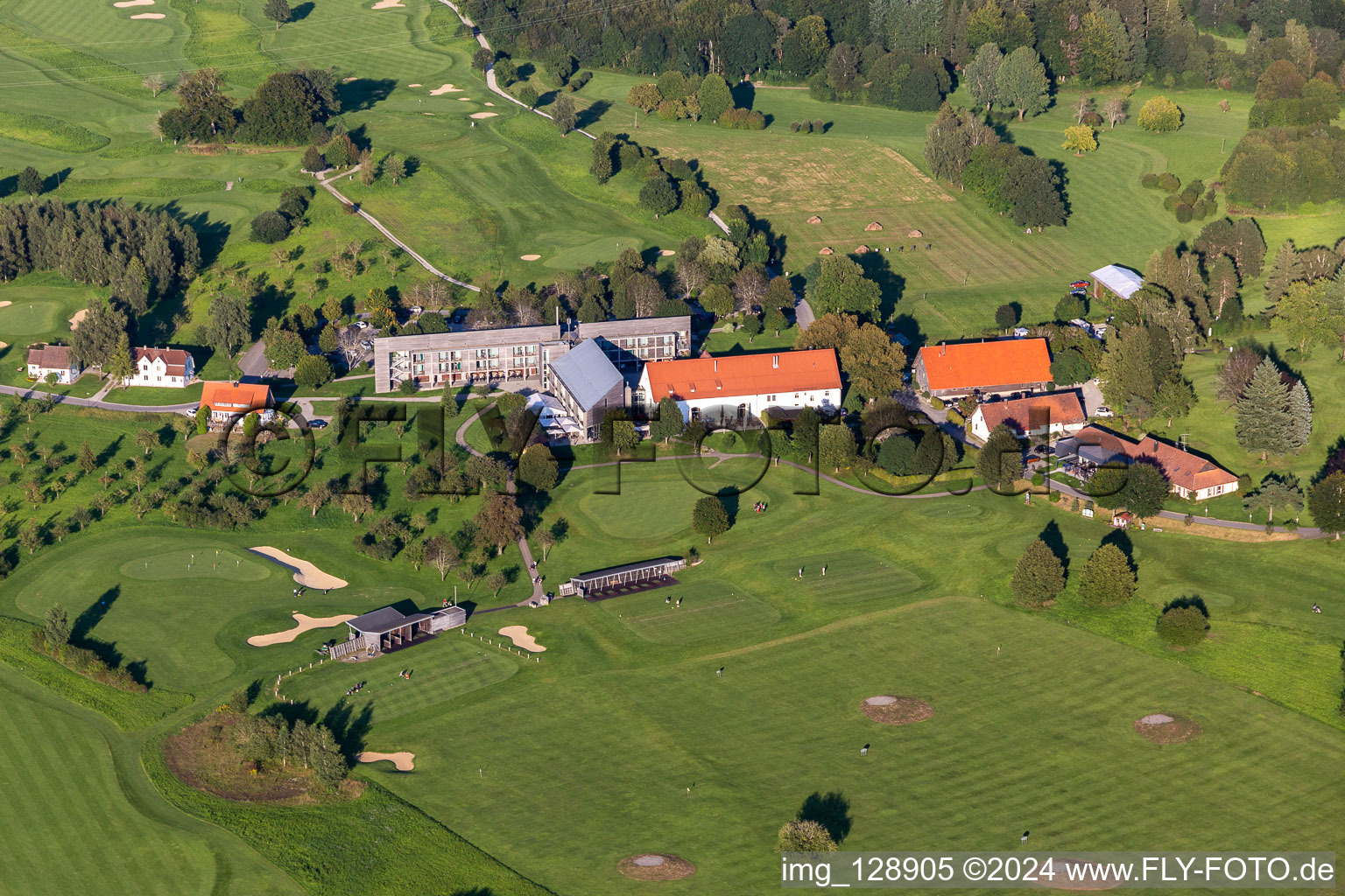 Club-hous of the Golf course at of Fuerstlicher Golfclub Oberschwaben e.V. in Bad Waldsee in the state Baden-Wuerttemberg, Germany