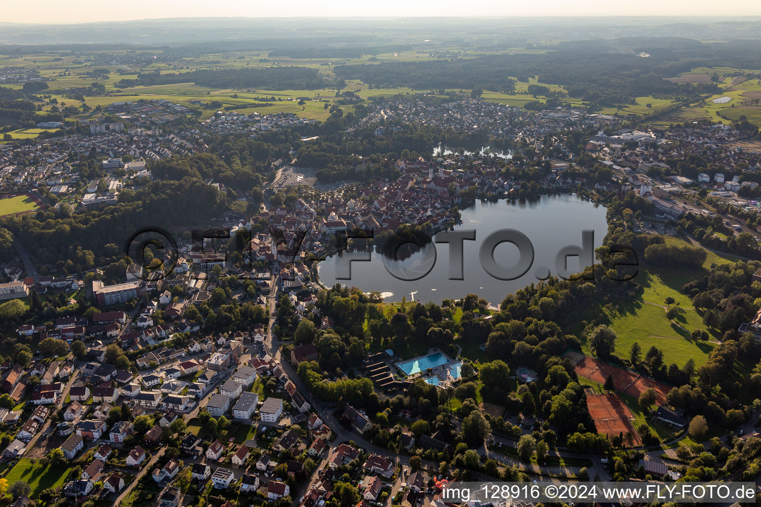 Beach and outdoor pool Bad Waldsee in Bad Waldsee in the state Baden-Wuerttemberg, Germany