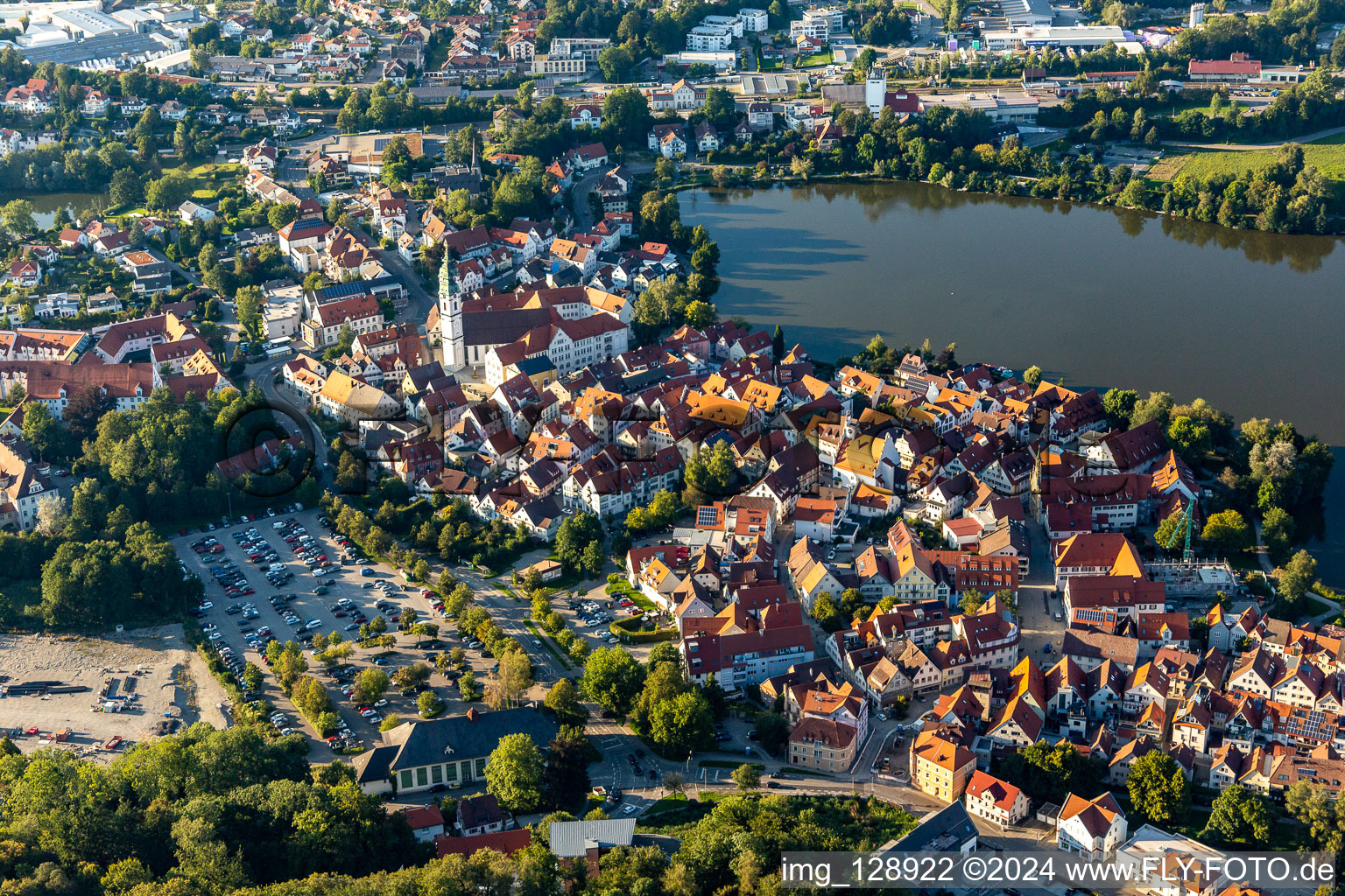 Church building in " Stadtpfarrkirche St. Peter " Old Town- center of downtown in Bad Waldsee in the state Baden-Wuerttemberg, Germany