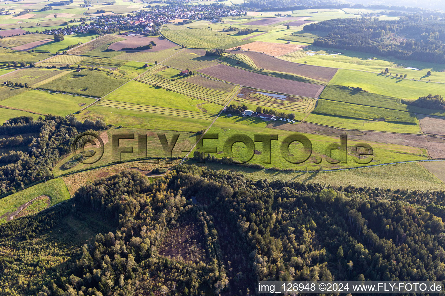 Gliding field on the airfield of Reute in Bad Waldsee in the state Baden-Wuerttemberg, Germany