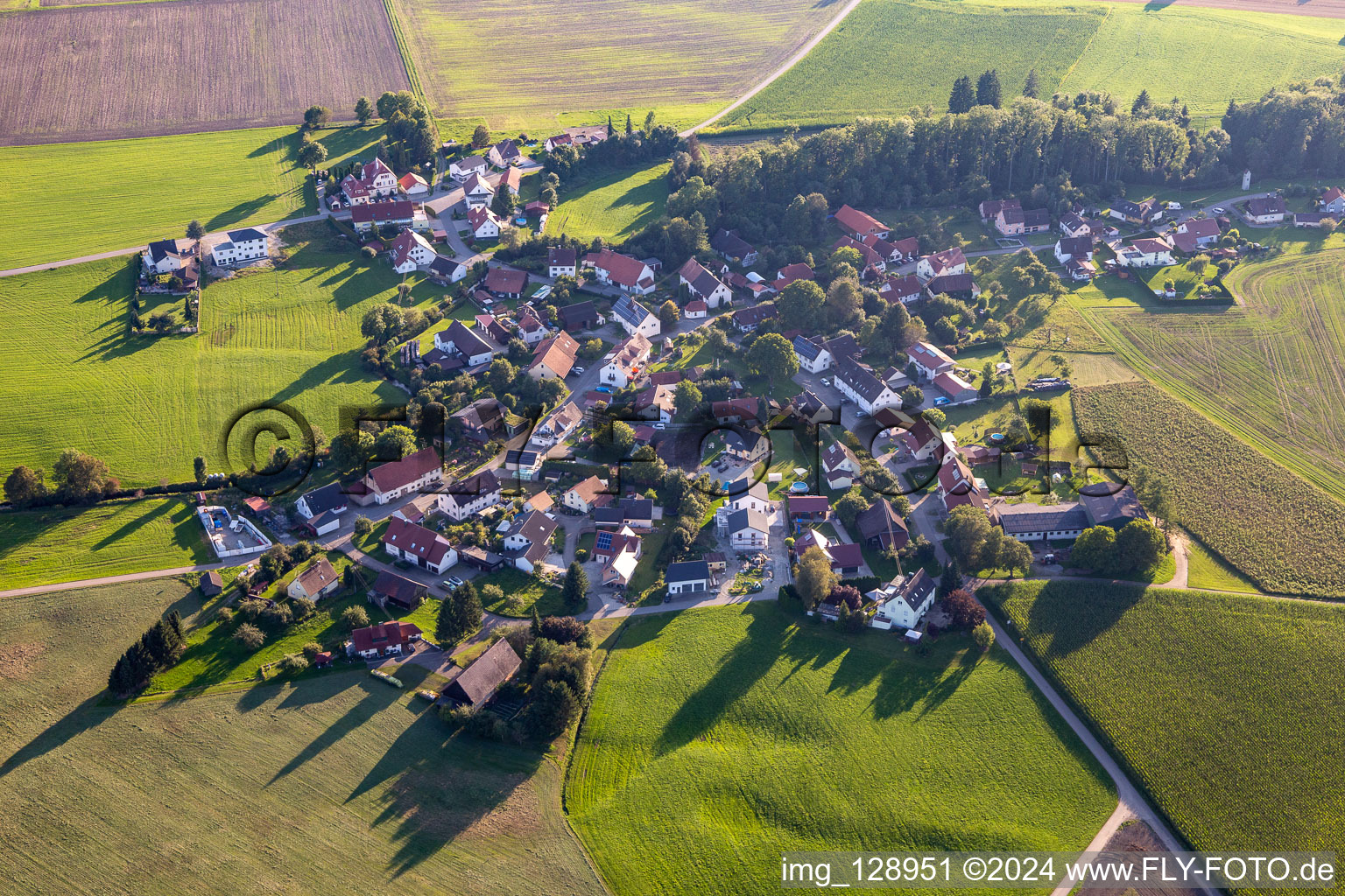 Aerial view of District Tannweiler in Aulendorf in the state Baden-Wuerttemberg, Germany