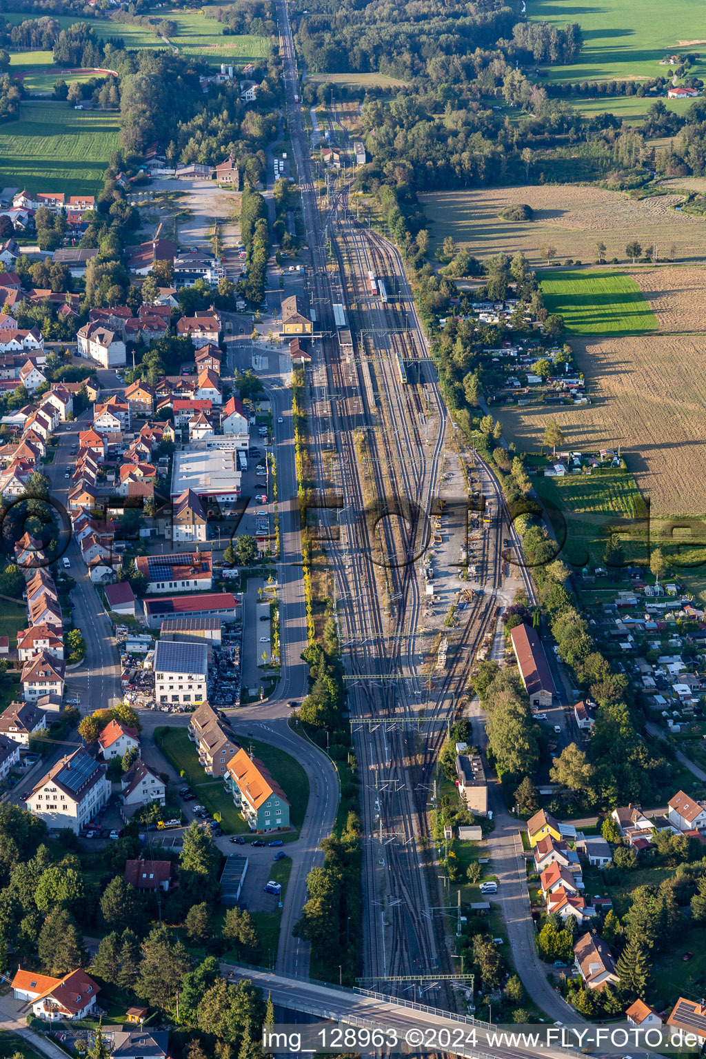 Railroad station in the district Steegen in Aulendorf in the state Baden-Wuerttemberg, Germany