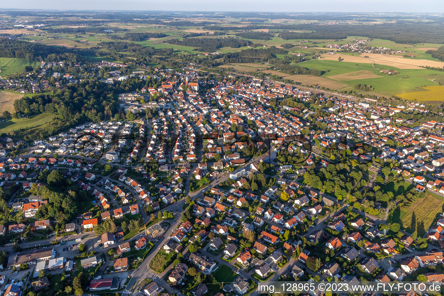 From the south in Aulendorf in the state Baden-Wuerttemberg, Germany