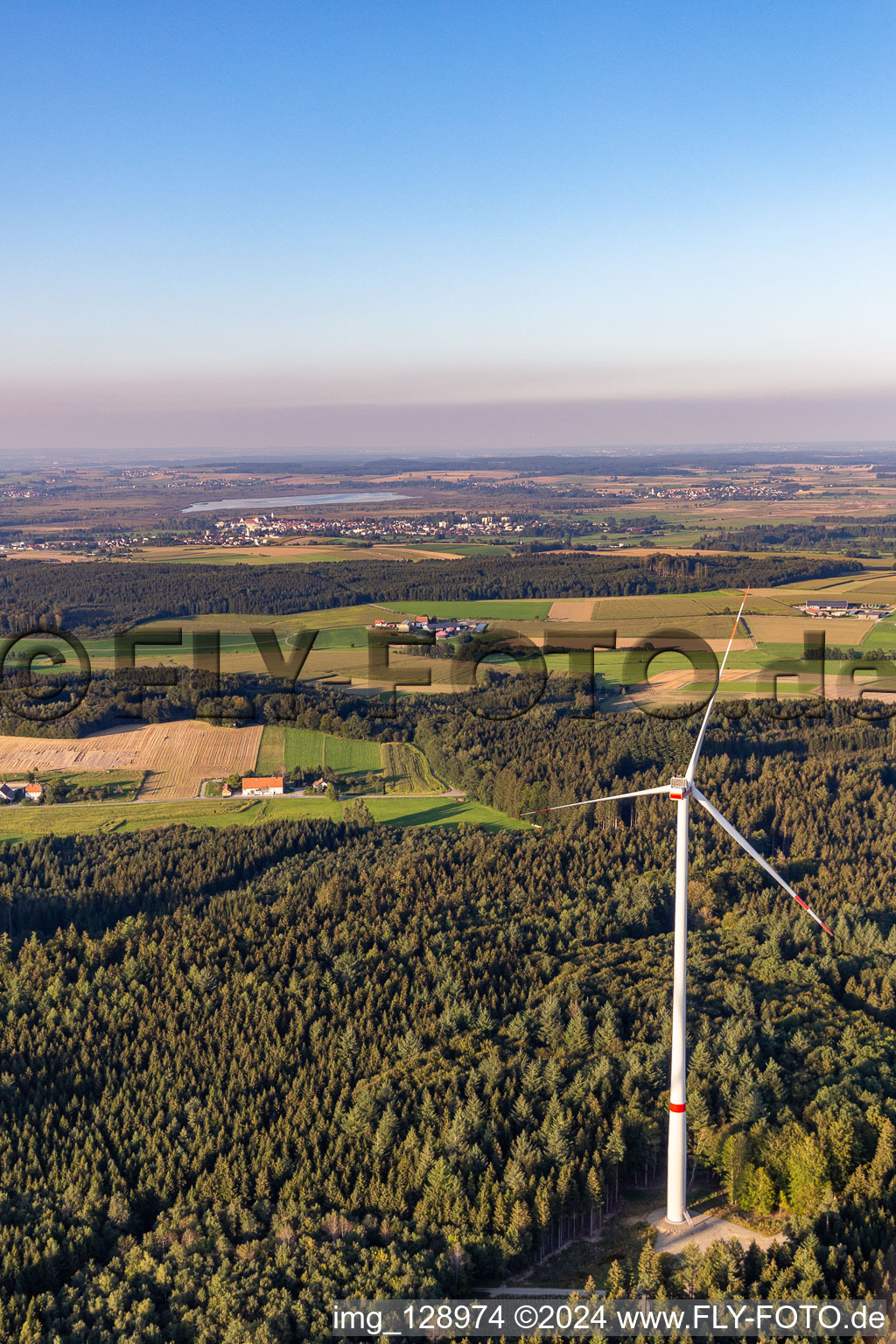 Aerial view of Wind farm Bad Saulgau in the district Braunenweiler in Bad Saulgau in the state Baden-Wuerttemberg, Germany