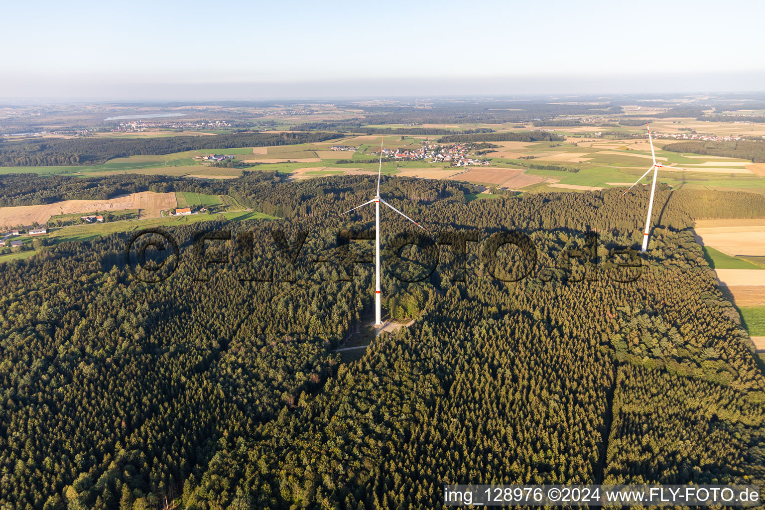 Aerial photograpy of Wind farm Bad Saulgau in the district Braunenweiler in Bad Saulgau in the state Baden-Wuerttemberg, Germany