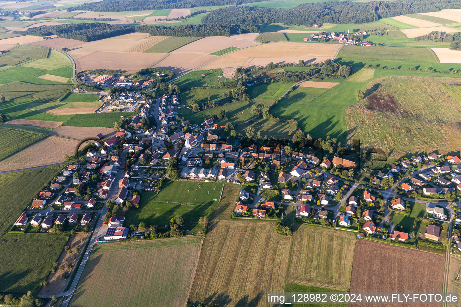 Aerial view of District Braunenweiler in Bad Saulgau in the state Baden-Wuerttemberg, Germany