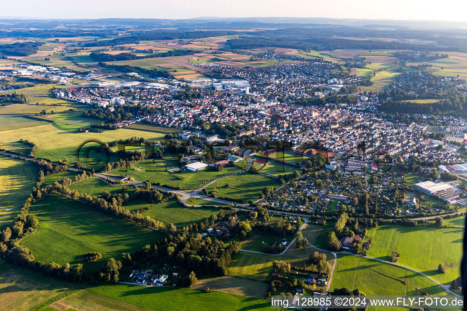 Aerial view of Bad Saulgau in the state Baden-Wuerttemberg, Germany