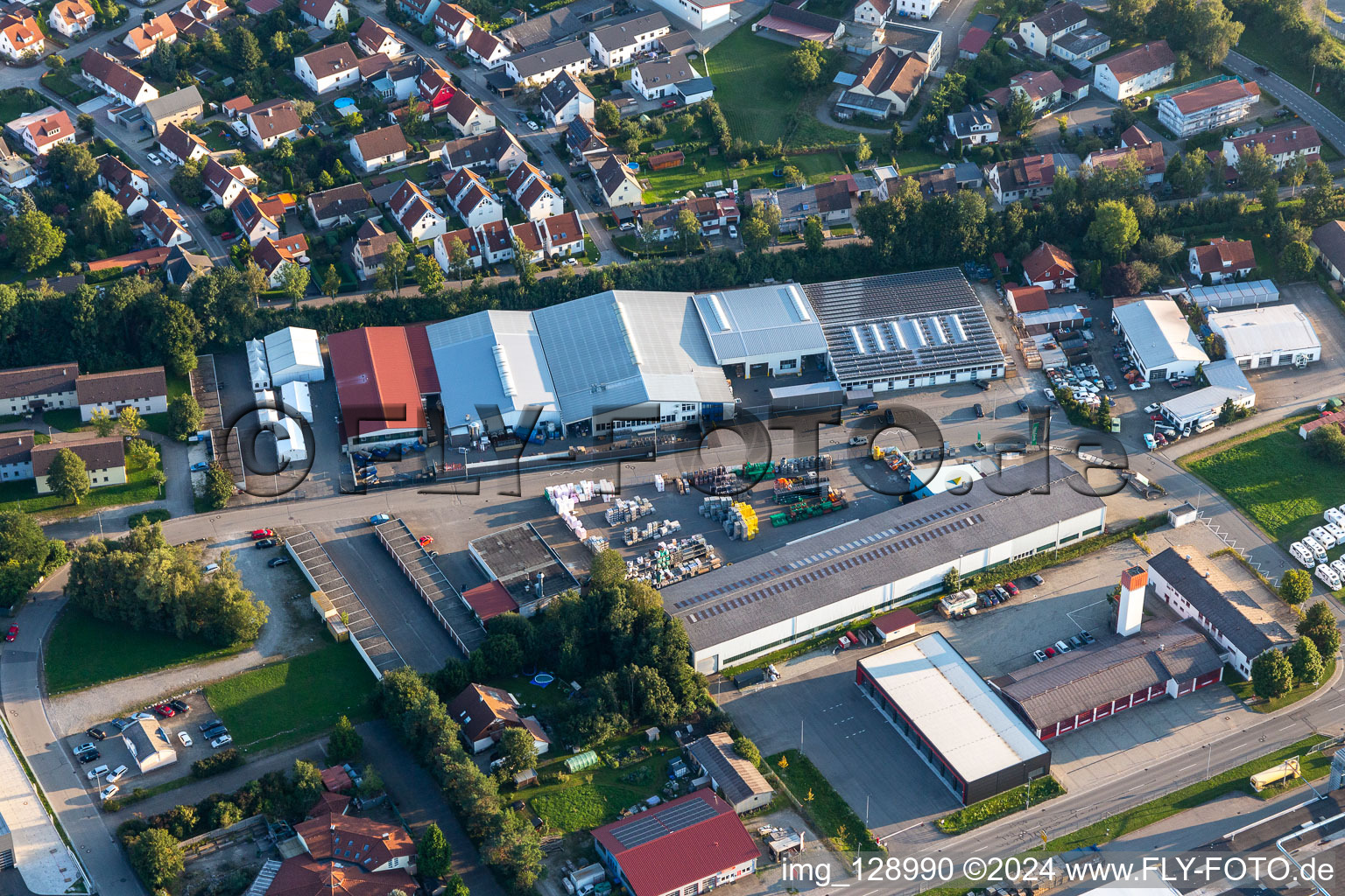 Industrial estate and company settlement with Alu-Line Metallbearbeitungsgesellschaft mbH in Bad Saulgau in the state Baden-Wuerttemberg, Germany