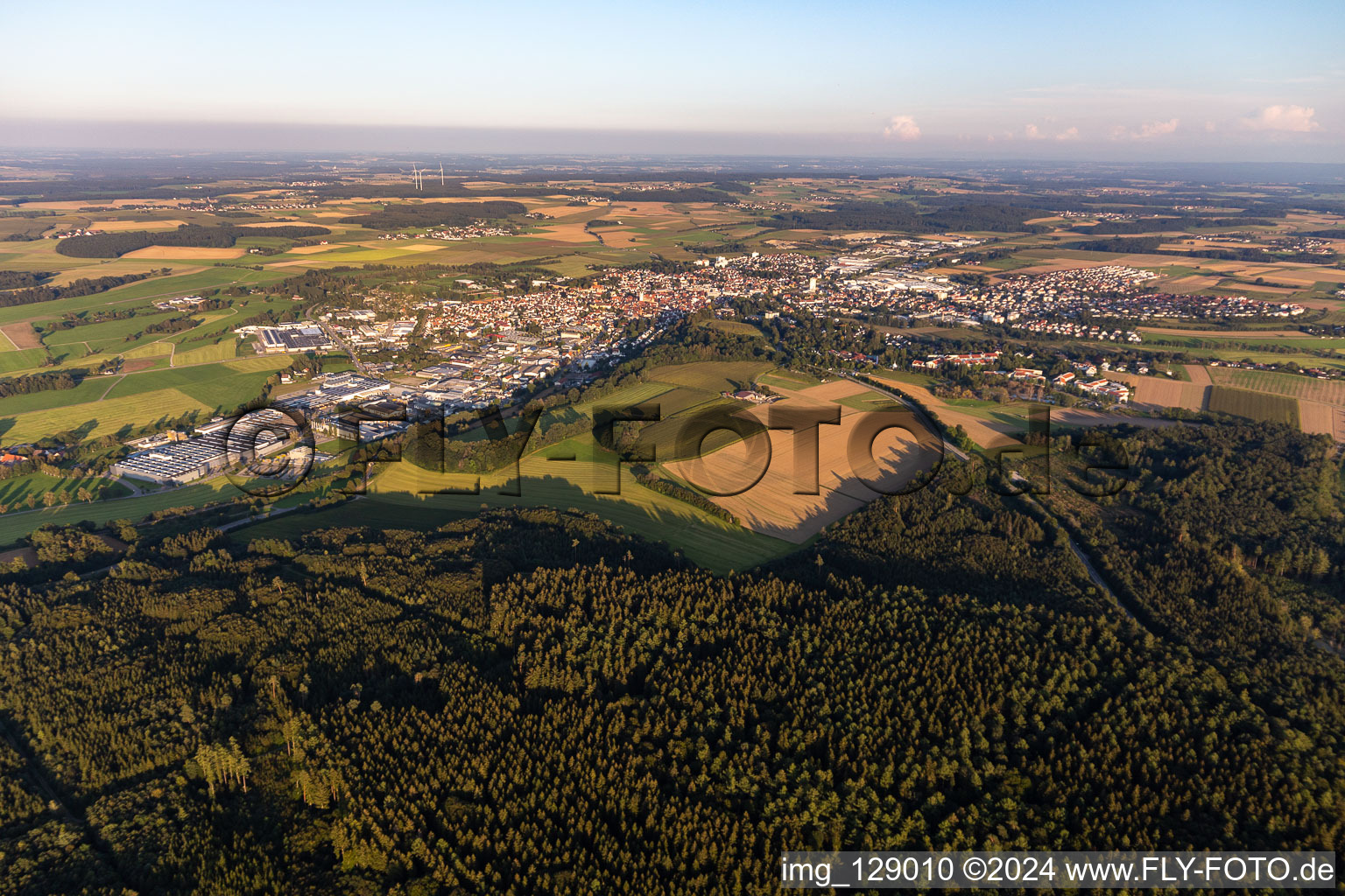 Oblique view of Bad Saulgau in the state Baden-Wuerttemberg, Germany