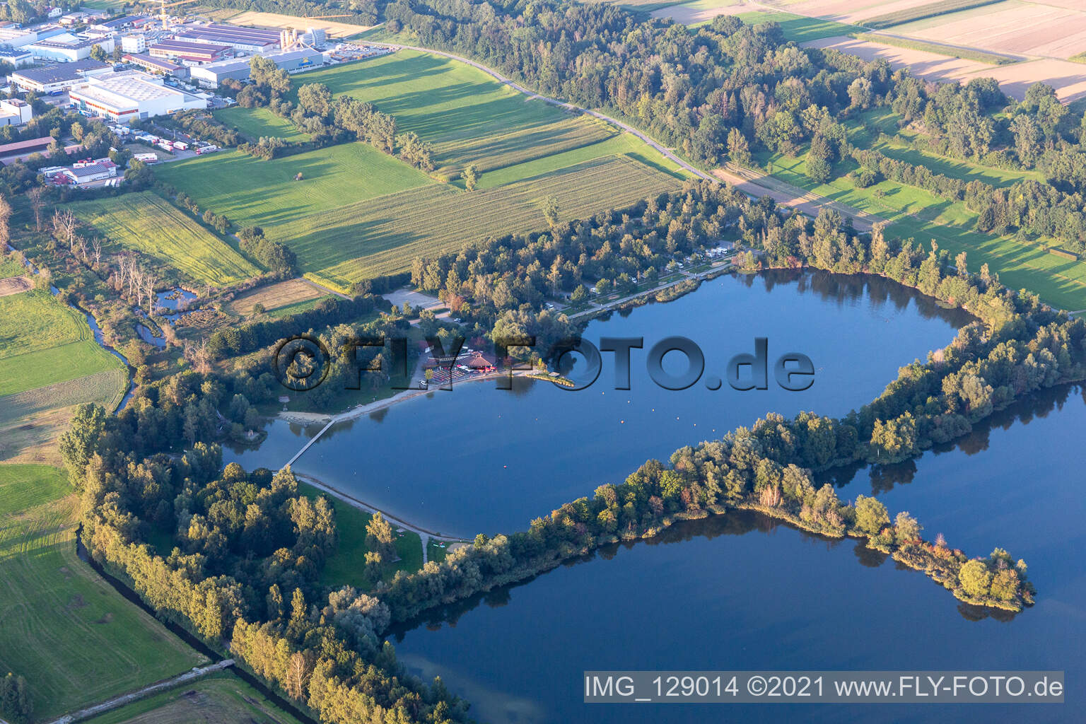 Schwarzachtal Lakes Recreation and Leisure Centre in Ertingen in the state Baden-Wuerttemberg, Germany