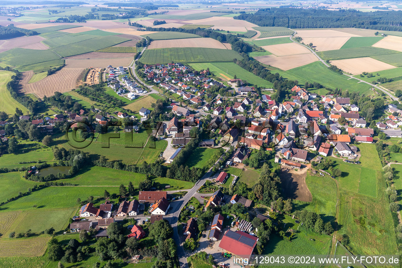 Aerial view of Dürnau in the state Baden-Wuerttemberg, Germany