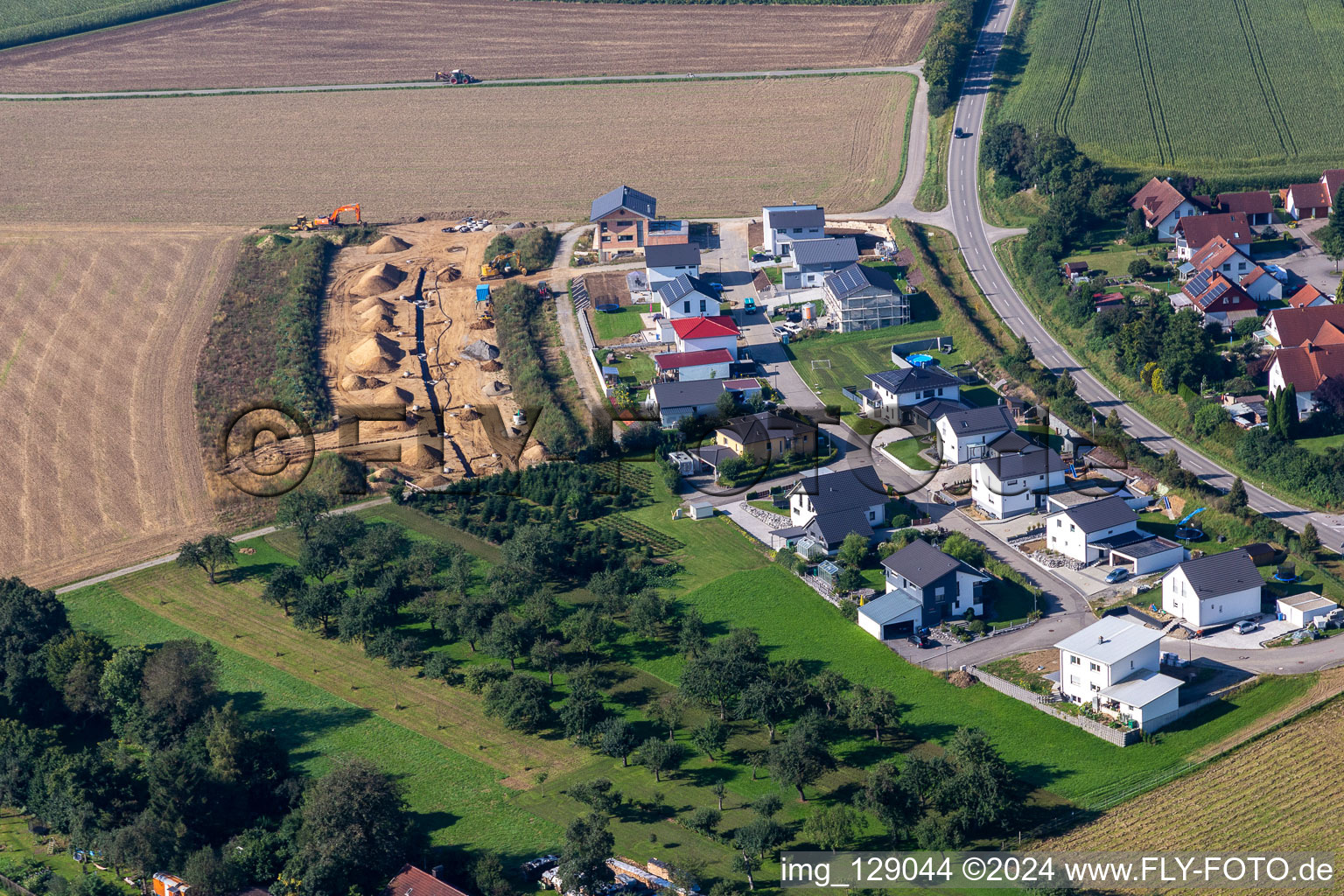 New development area Dinkelweg in Dürnau in the state Baden-Wuerttemberg, Germany