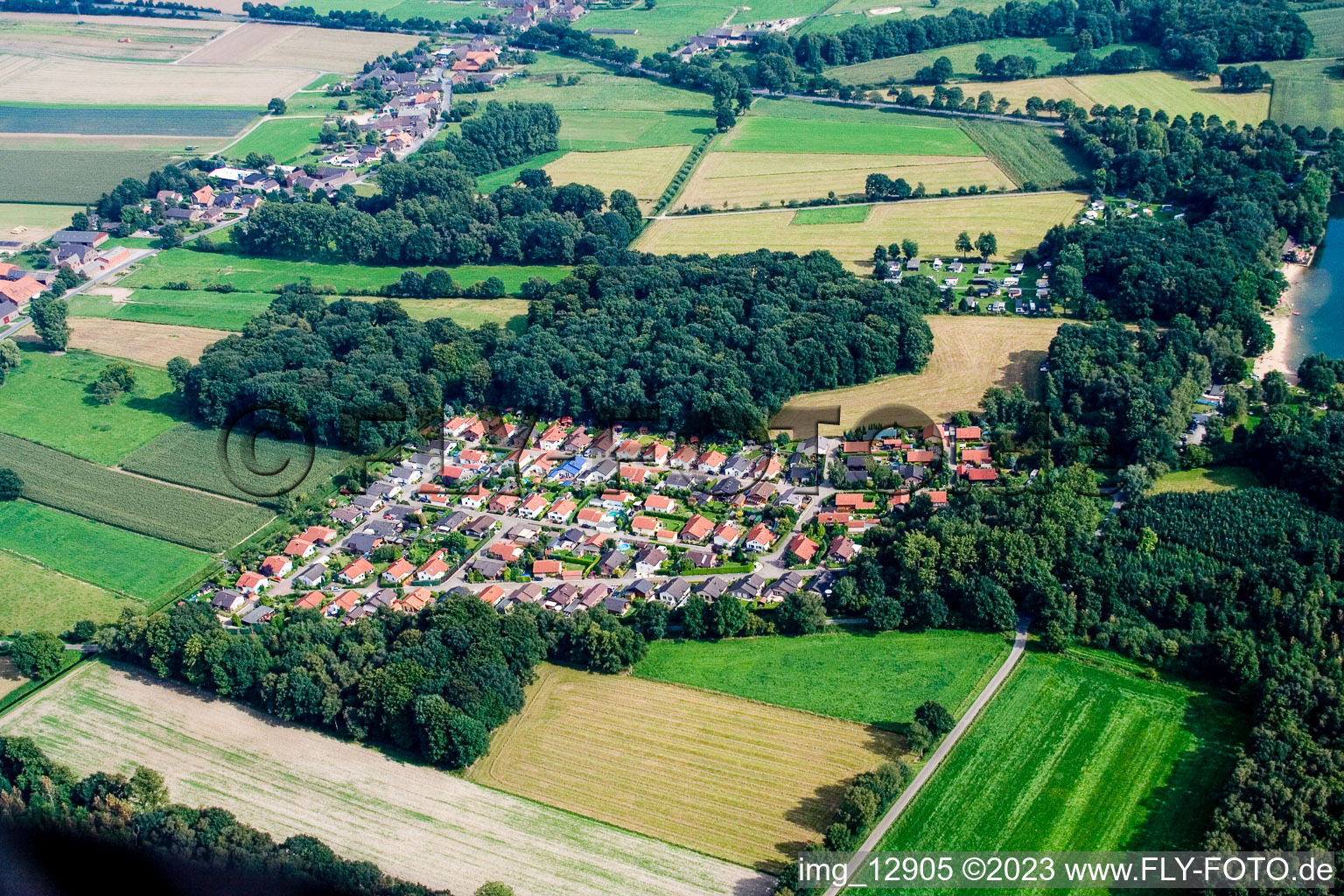 Aerial view of Between Kerken and Limburg in Kerken in the state North Rhine-Westphalia, Germany