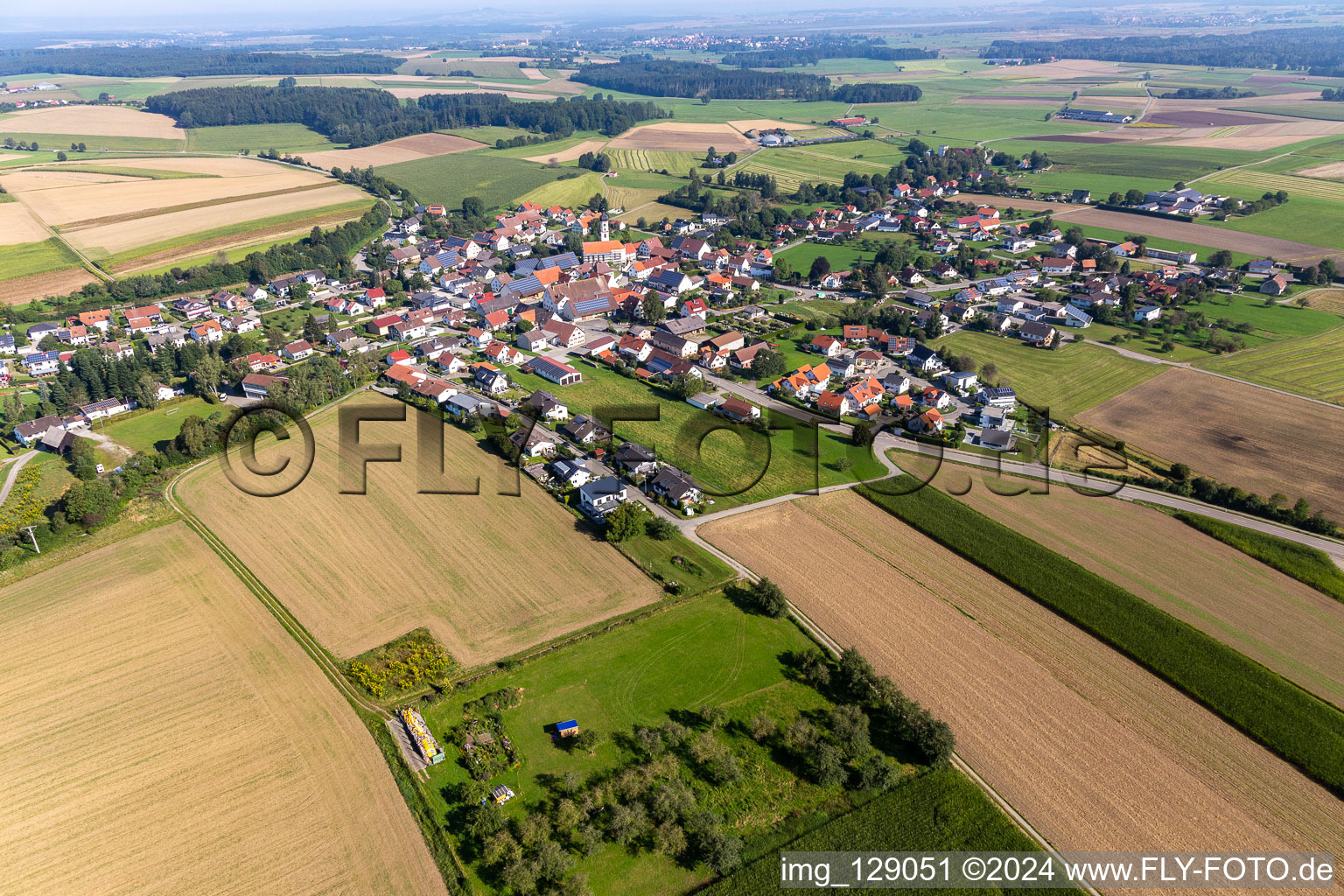 Aerial view of District Reichenbach in Bad Schussenried in the state Baden-Wuerttemberg, Germany