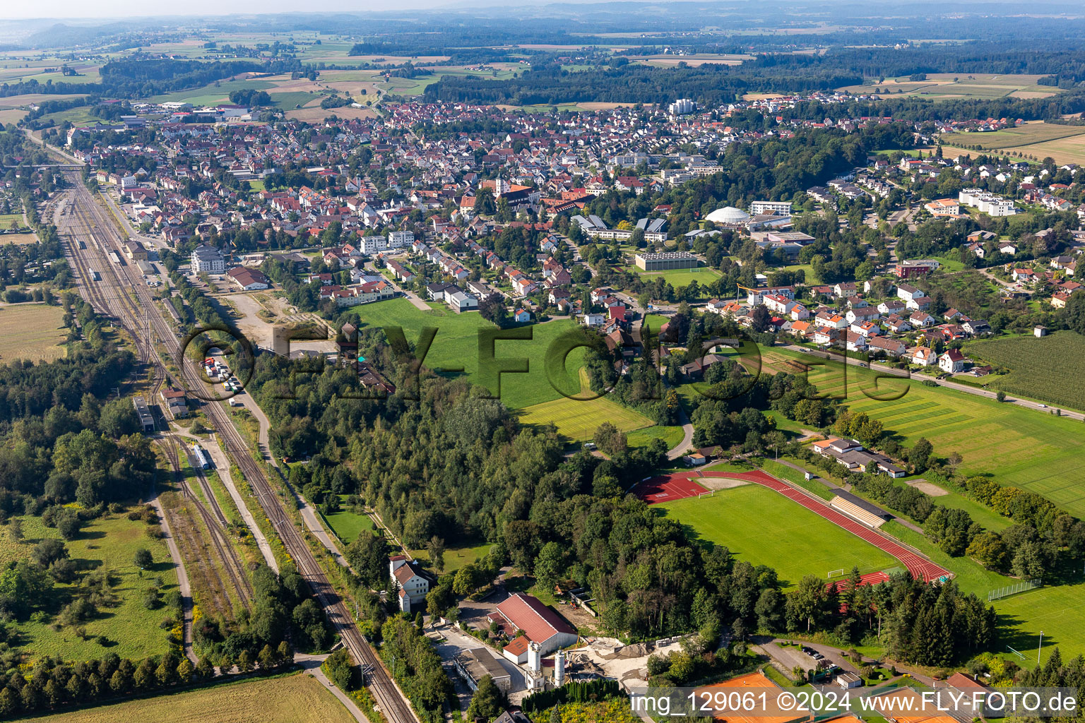 Sports stadium Aulendorf in Aulendorf in the state Baden-Wuerttemberg, Germany