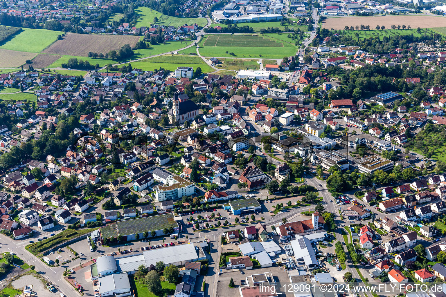 Aerial photograpy of Baienfurt in the state Baden-Wuerttemberg, Germany