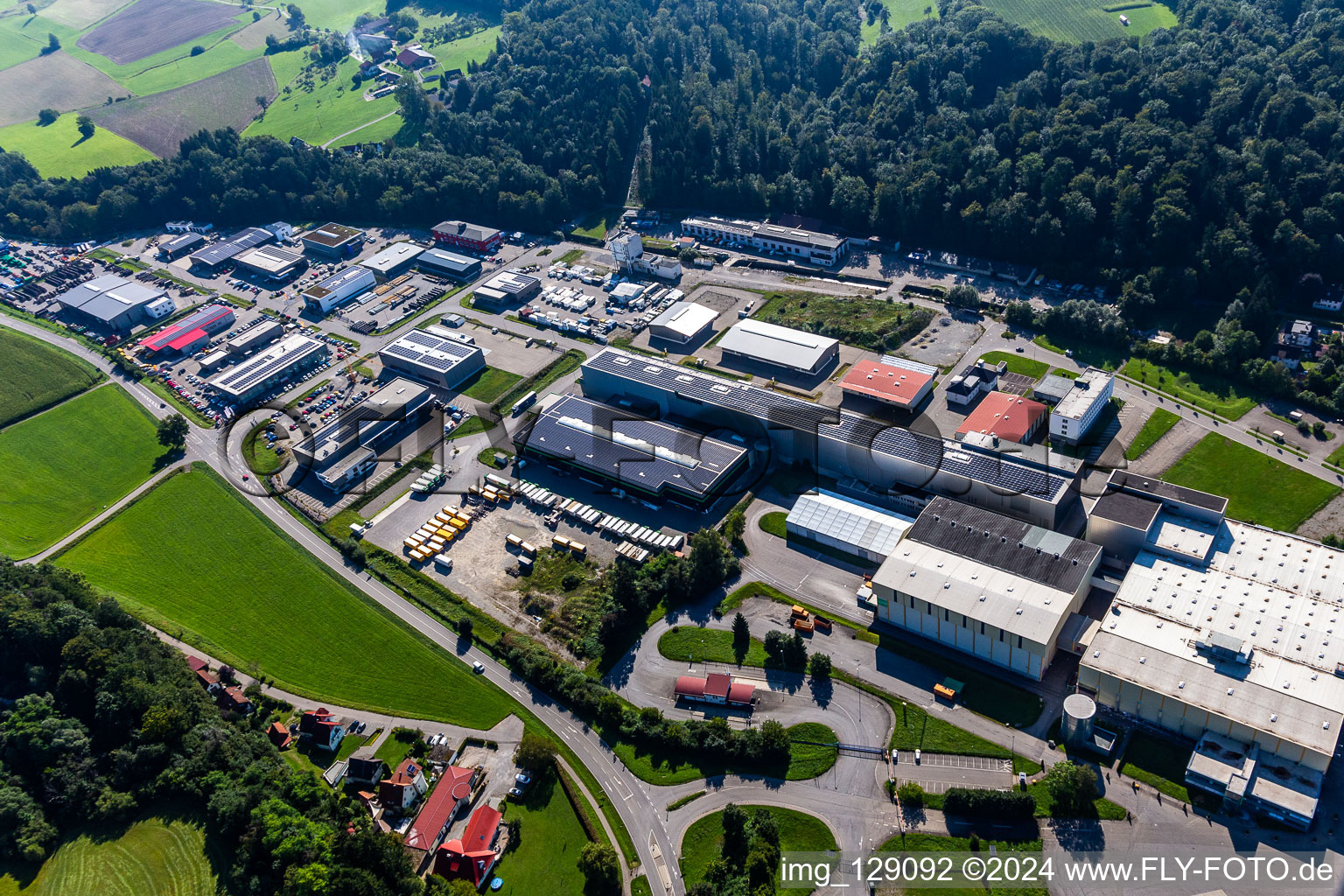 Building and production halls on the premises " Holzhandlung Franz Habisreutinger " in Baienfurt in the state Baden-Wuerttemberg, Germany