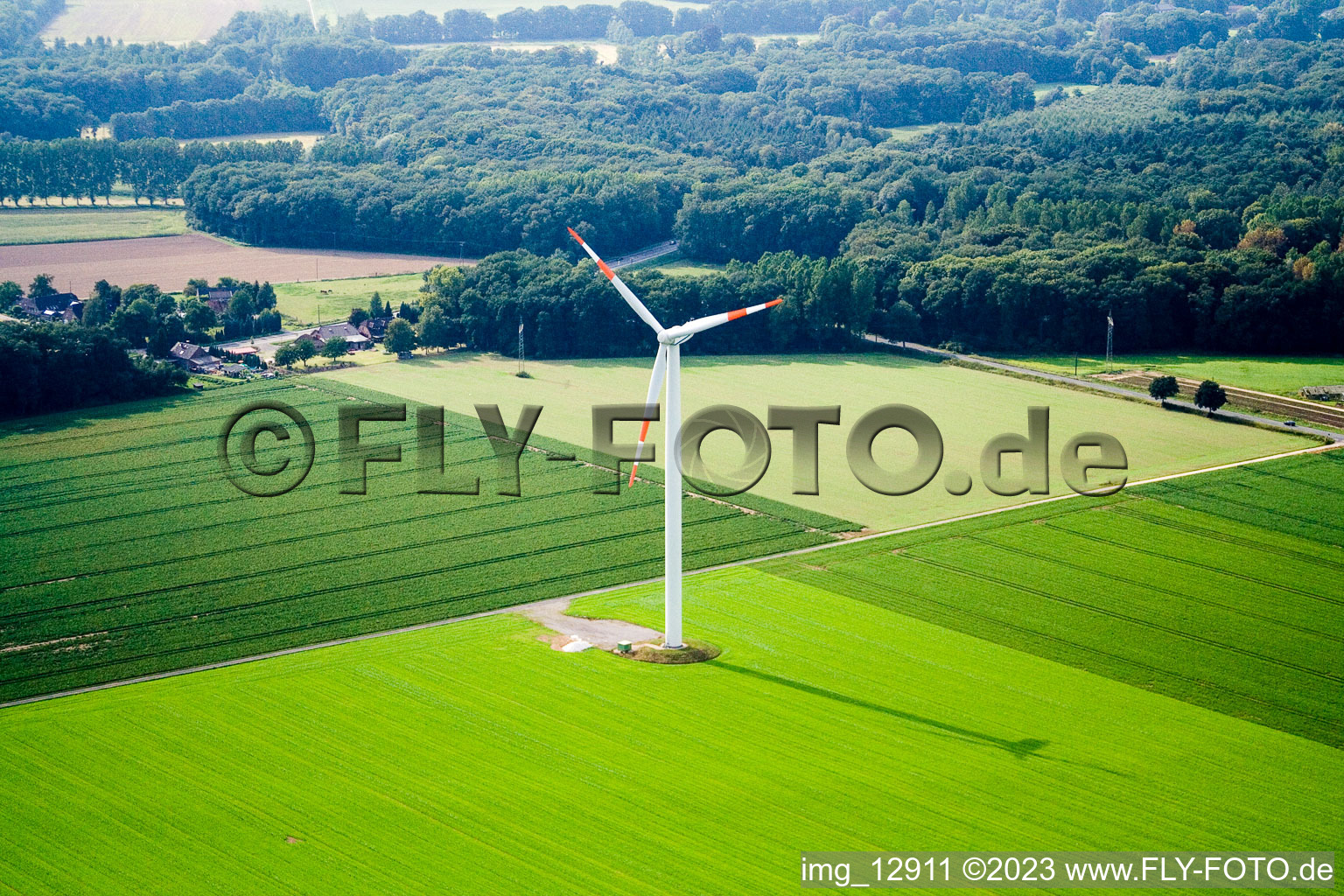 Between Kerken and Limburg in Kerken in the state North Rhine-Westphalia, Germany from the plane