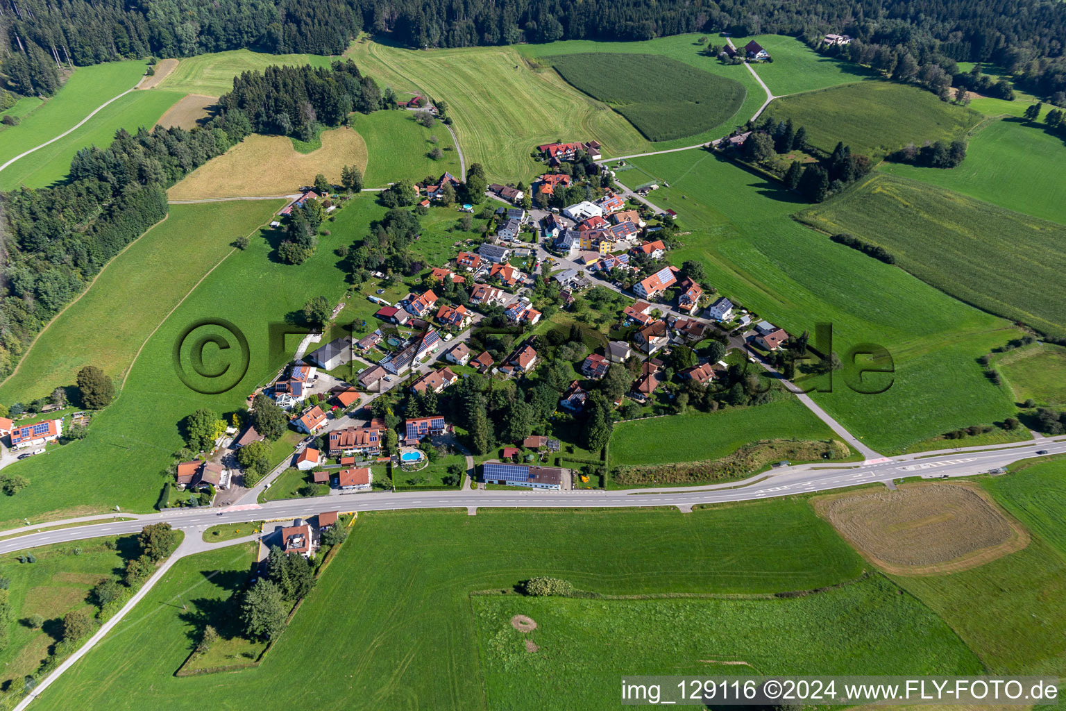 Aerial photograpy of District Heißen in Vogt in the state Baden-Wuerttemberg, Germany