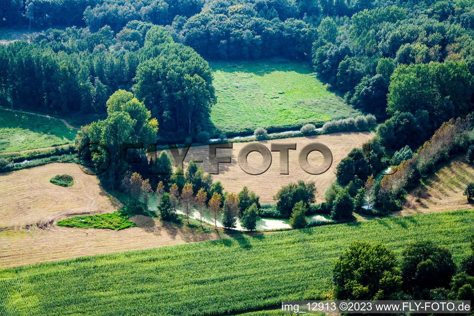 Between Kerken and Limburg in Kerken in the state North Rhine-Westphalia, Germany viewn from the air