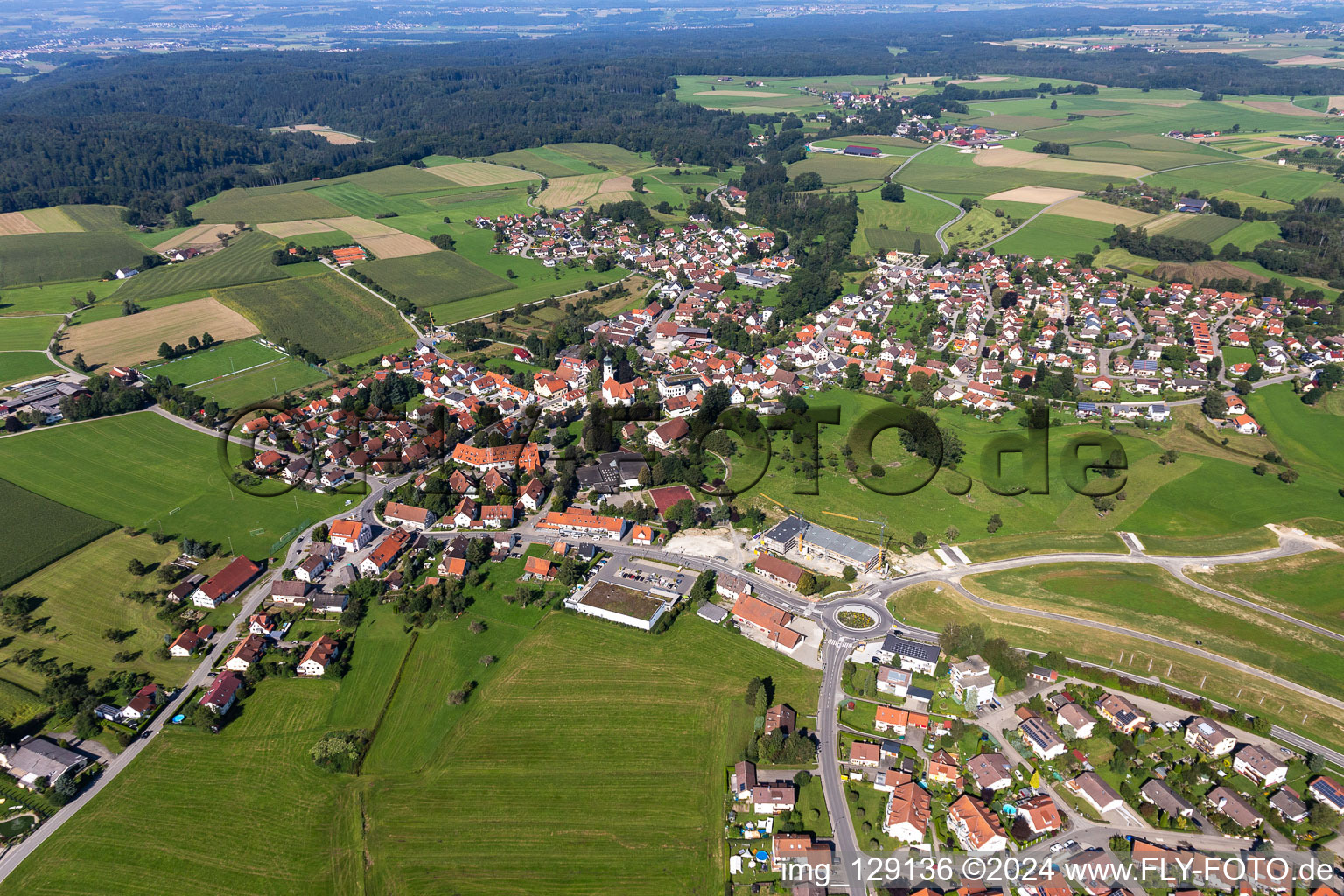 Aerial photograpy of District Siegenwieden in Bergatreute in the state Baden-Wuerttemberg, Germany