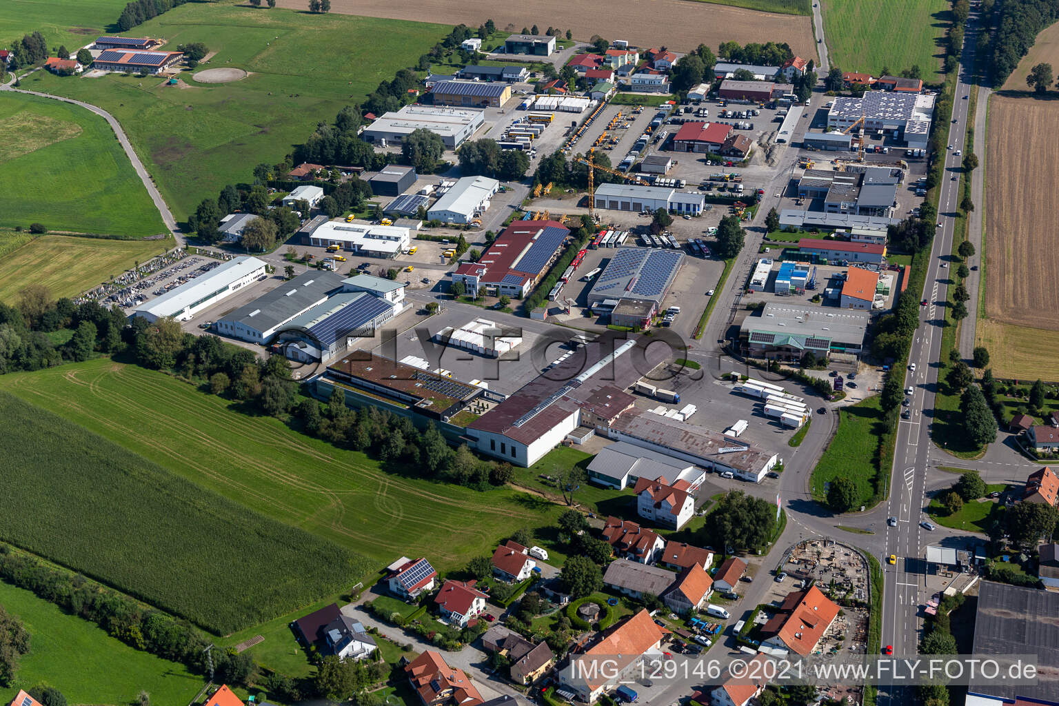 Riedweg industrial area in the district Gaisbeuren in Bad Waldsee in the state Baden-Wuerttemberg, Germany