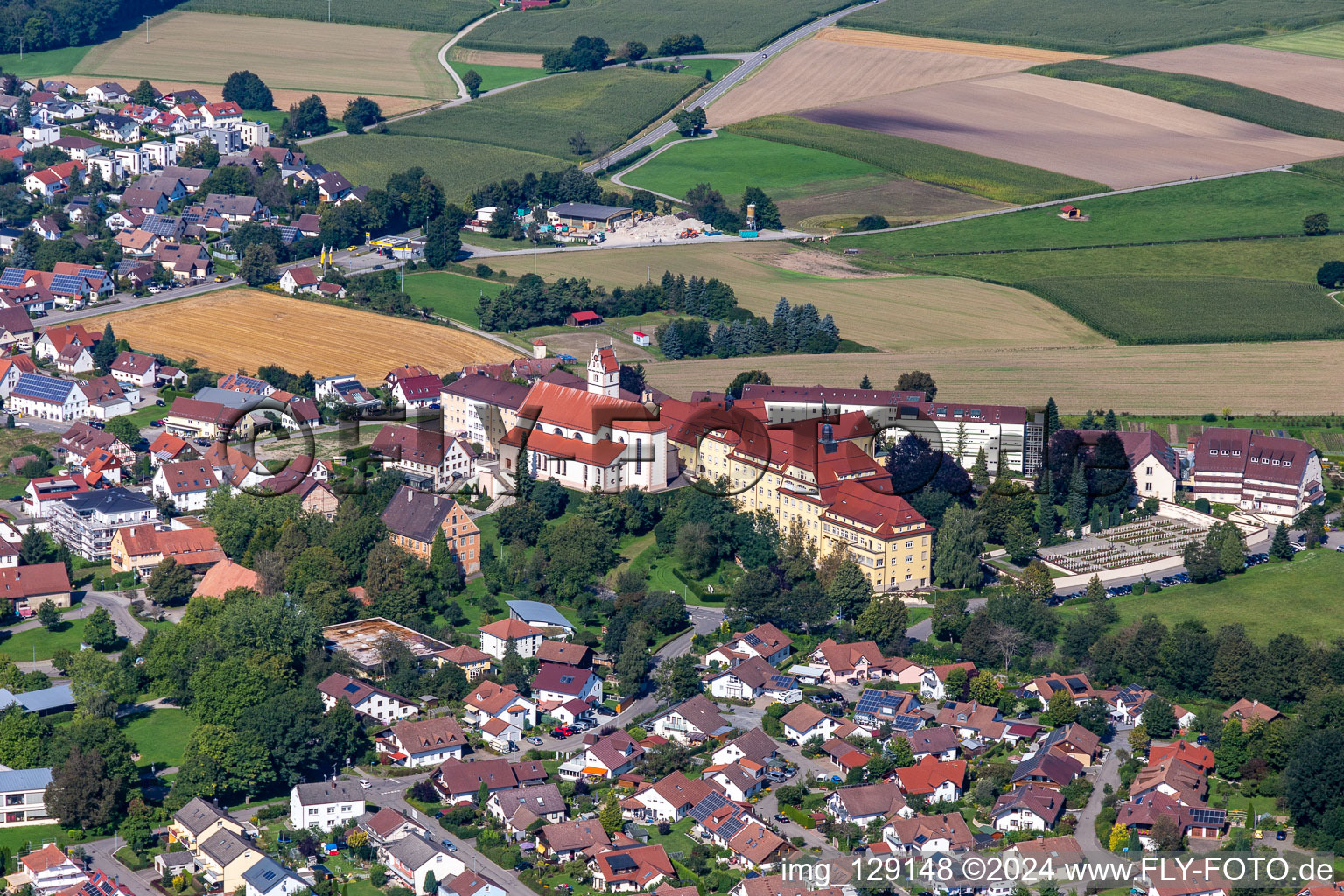 Building complex of the Franciscan monastery of Reute in the district Reute in Bad Waldsee in the state Baden-Wuerttemberg, Germany