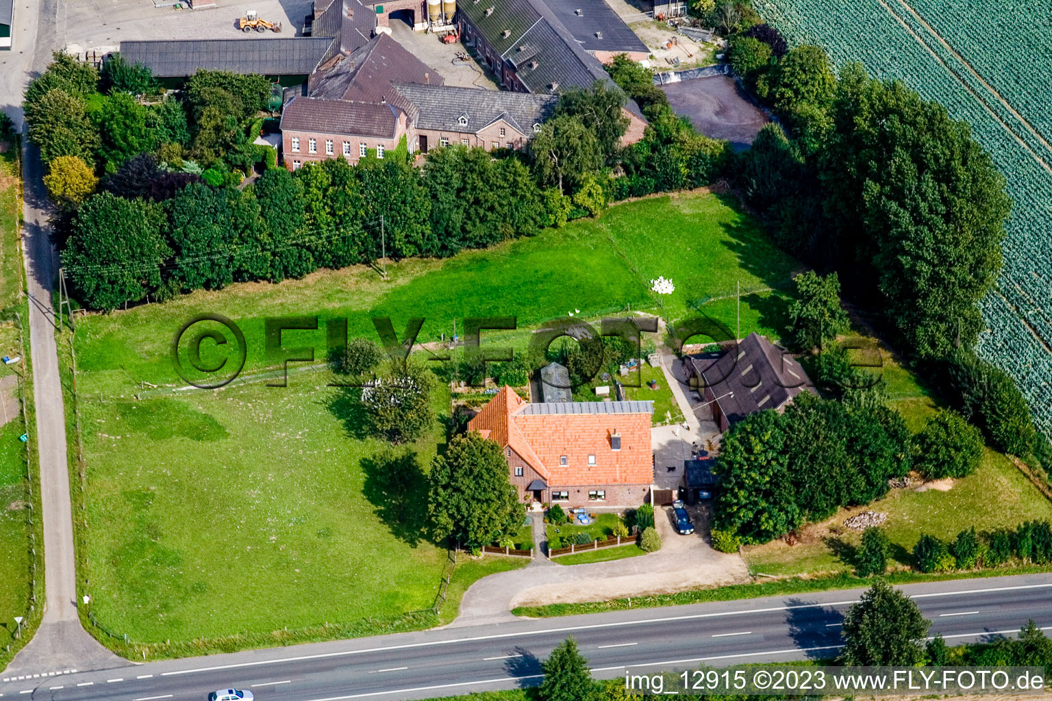 Drone image of Between Kerken and Limburg in Kerken in the state North Rhine-Westphalia, Germany