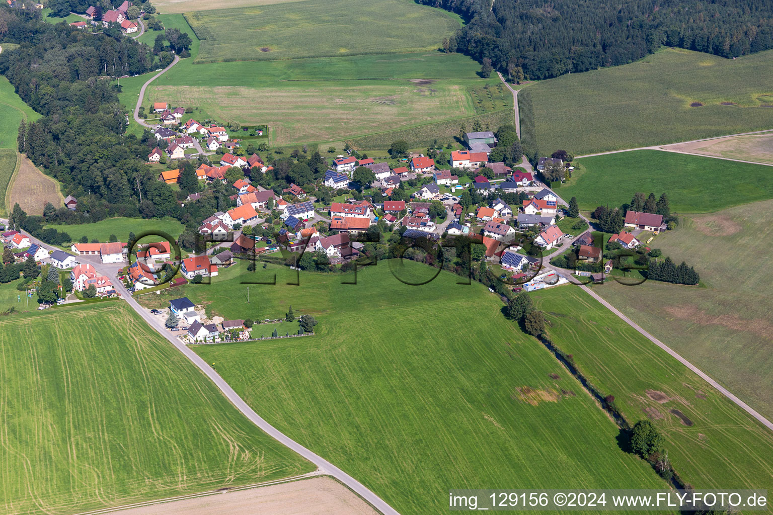 Aerial photograpy of District Tannweiler in Aulendorf in the state Baden-Wuerttemberg, Germany