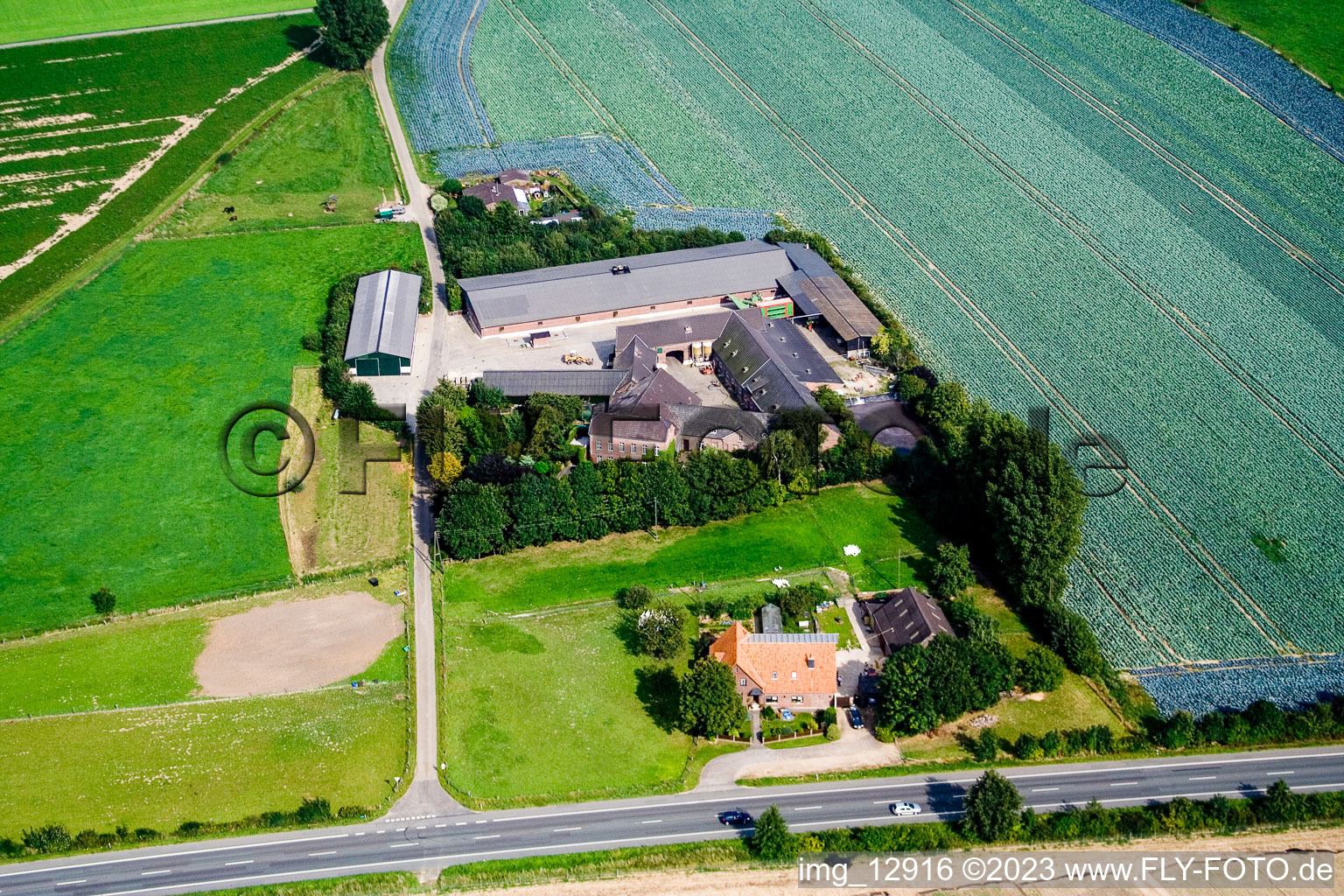Between Kerken and Limburg in Kerken in the state North Rhine-Westphalia, Germany from the drone perspective