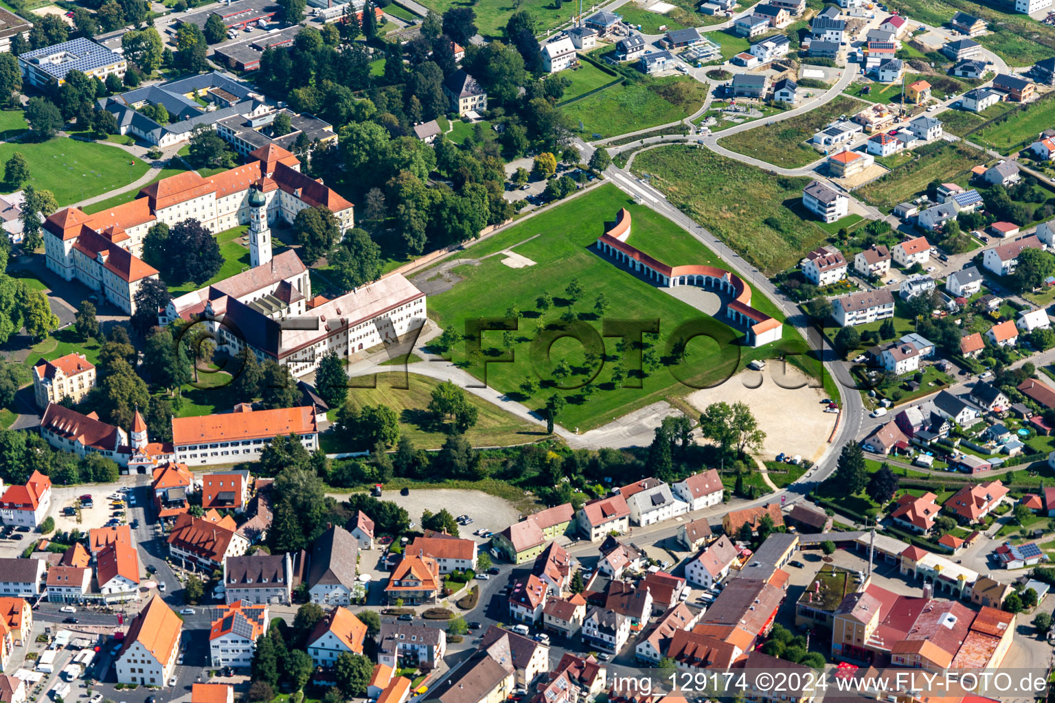 Oblique view of Schussenried Monastery in the district Roppertsweiler in Bad Schussenried in the state Baden-Wuerttemberg, Germany