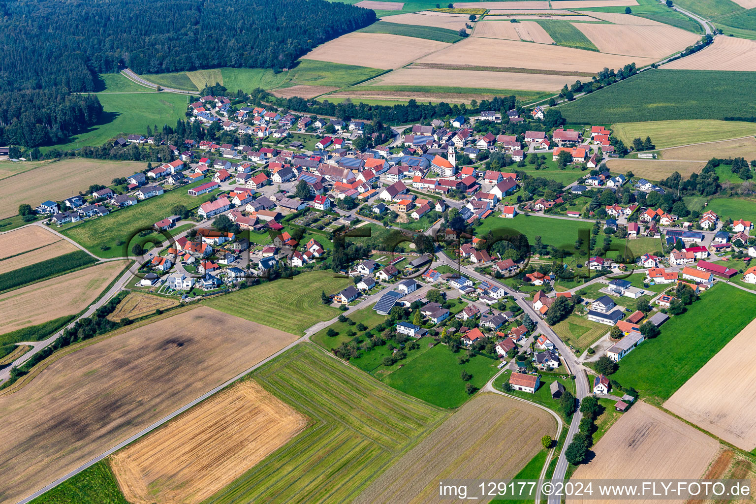 Aerial photograpy of District Reichenbach in Bad Schussenried in the state Baden-Wuerttemberg, Germany