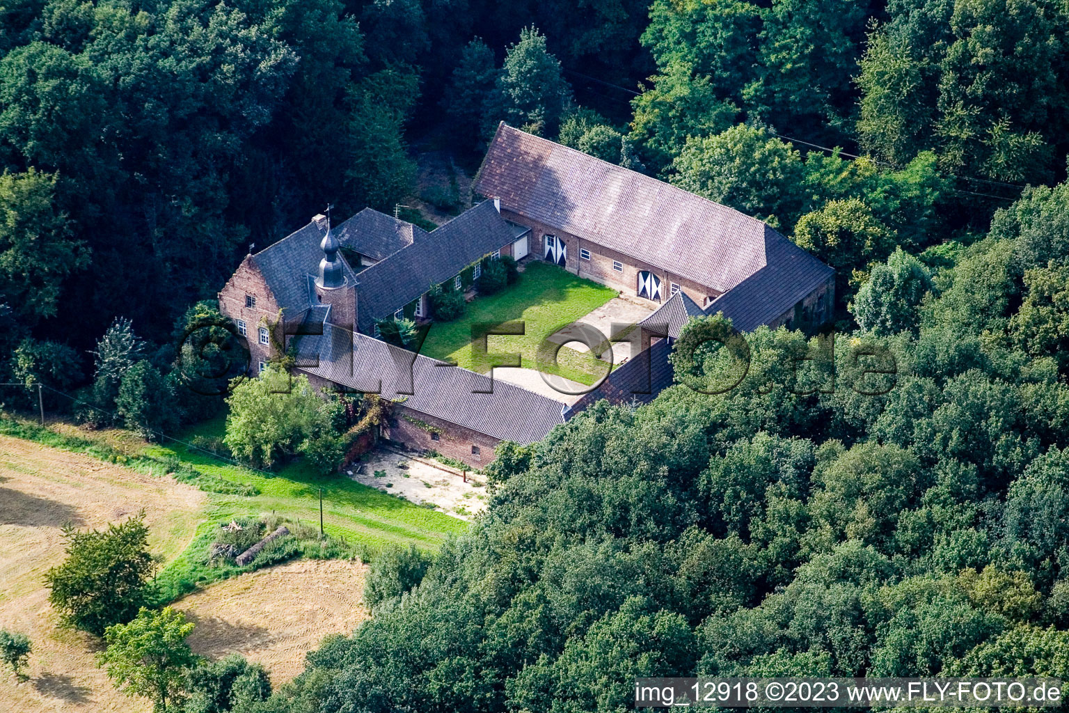 Between Kerken and Limburg in Kerken in the state North Rhine-Westphalia, Germany seen from a drone
