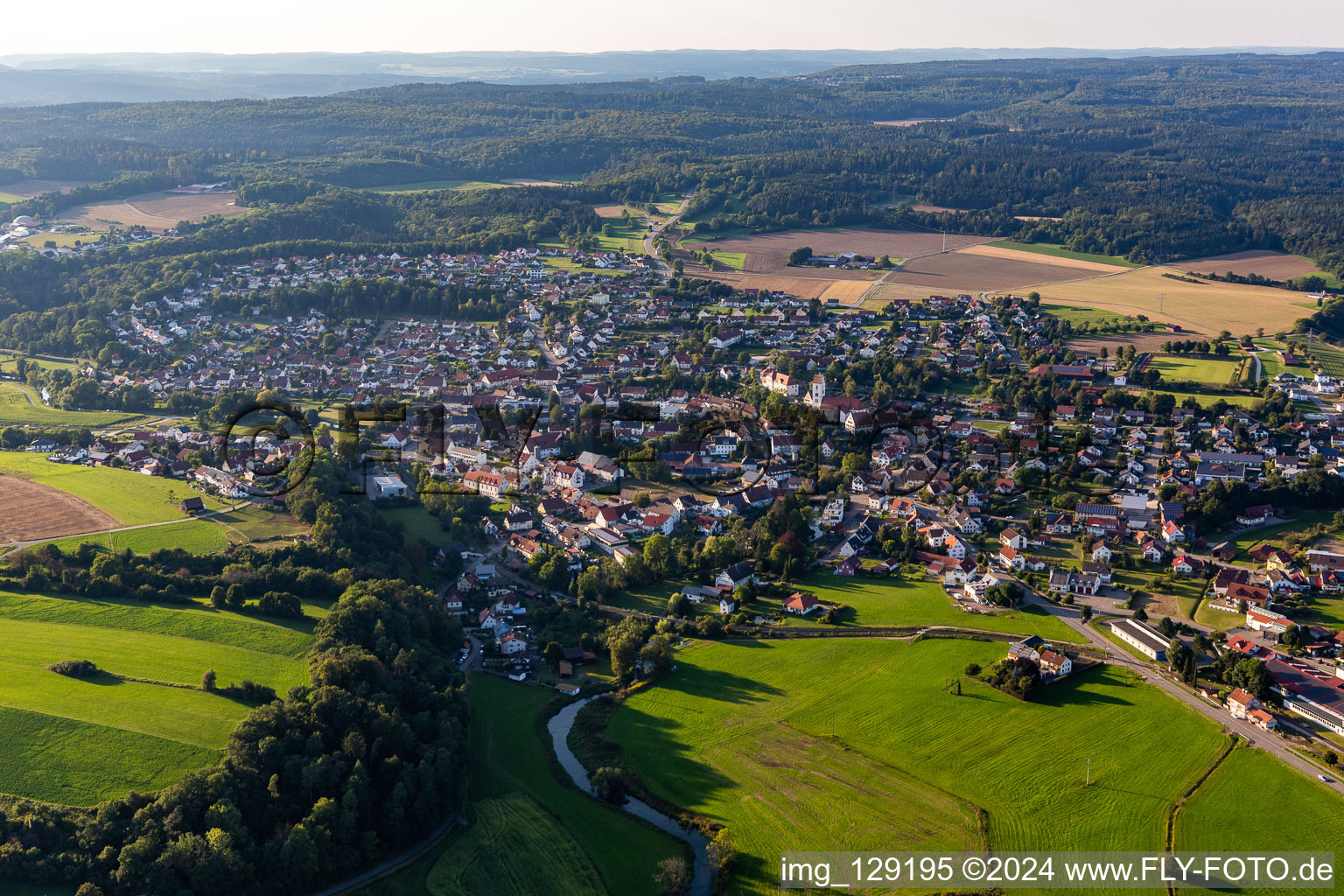 Aerial view of Bingen in the state Baden-Wuerttemberg, Germany