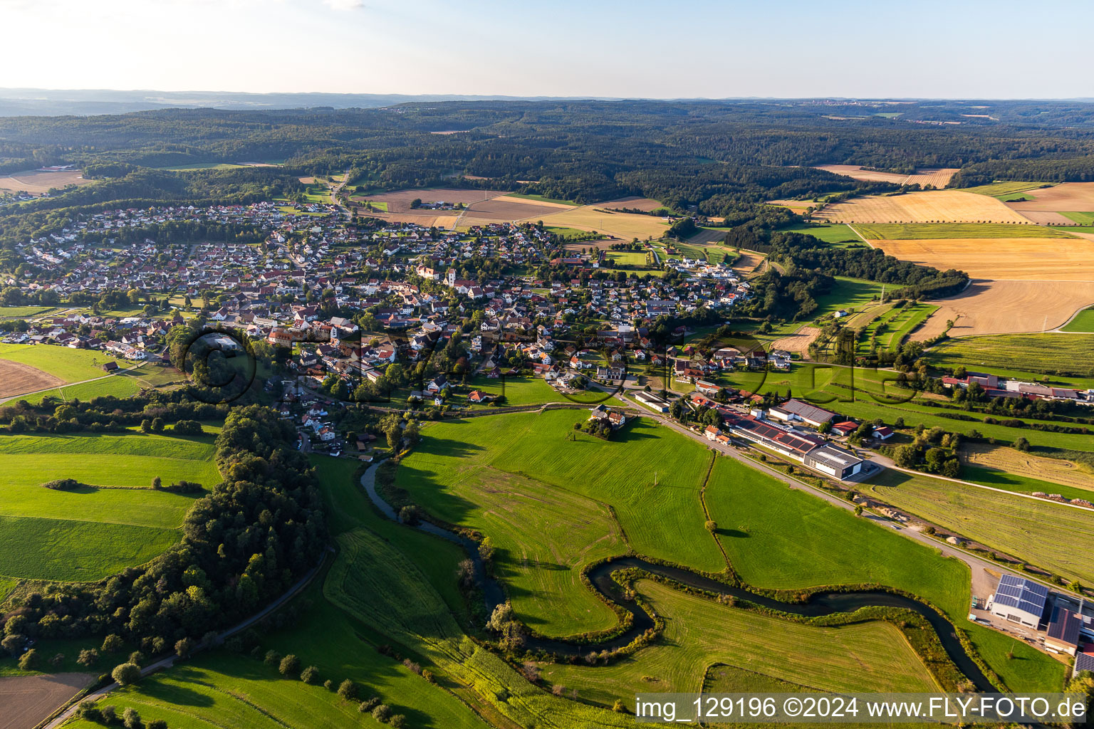 Aerial photograpy of Bingen in the state Baden-Wuerttemberg, Germany