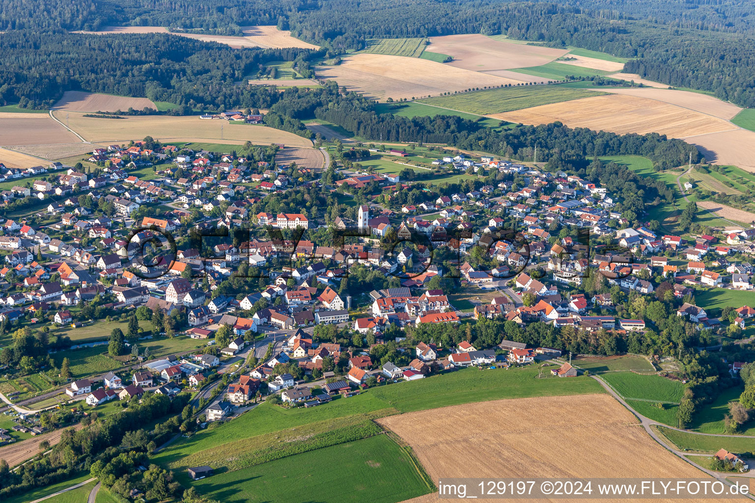 Oblique view of Bingen in the state Baden-Wuerttemberg, Germany