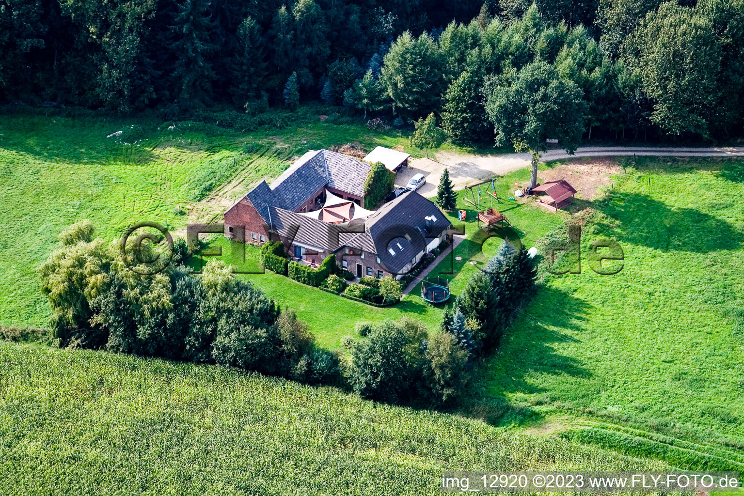 Aerial view of Between Kerken and Limburg in Kerken in the state North Rhine-Westphalia, Germany