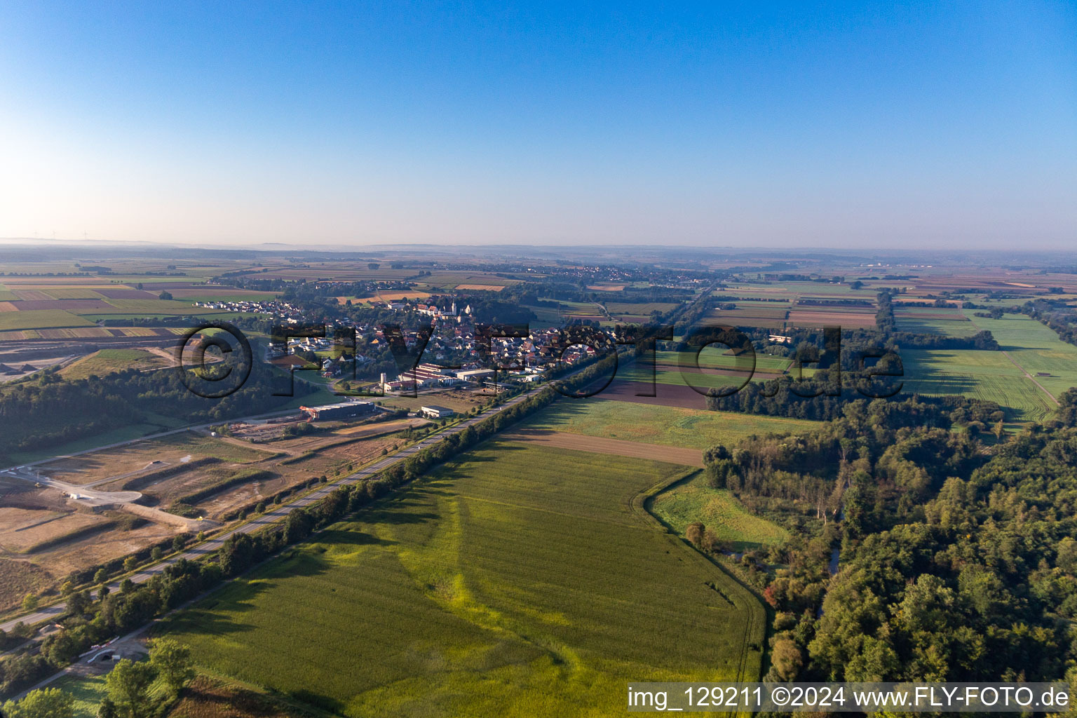 Drone recording of Riedlingen in the state Baden-Wuerttemberg, Germany