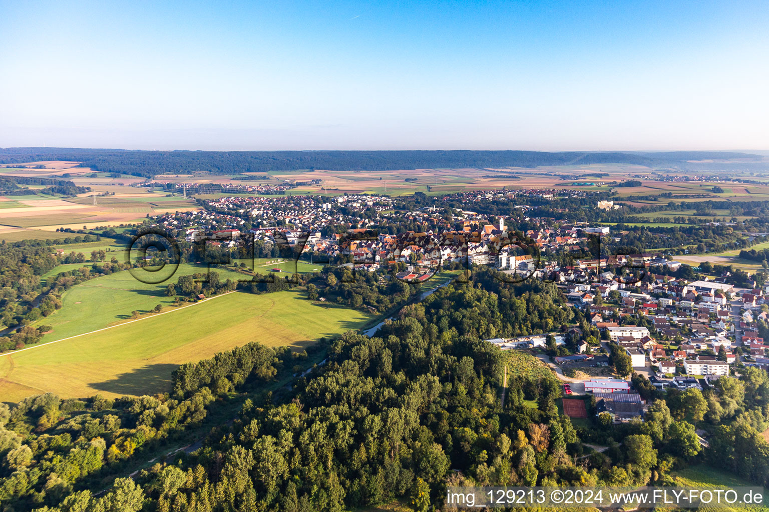 Drone image of Riedlingen in the state Baden-Wuerttemberg, Germany