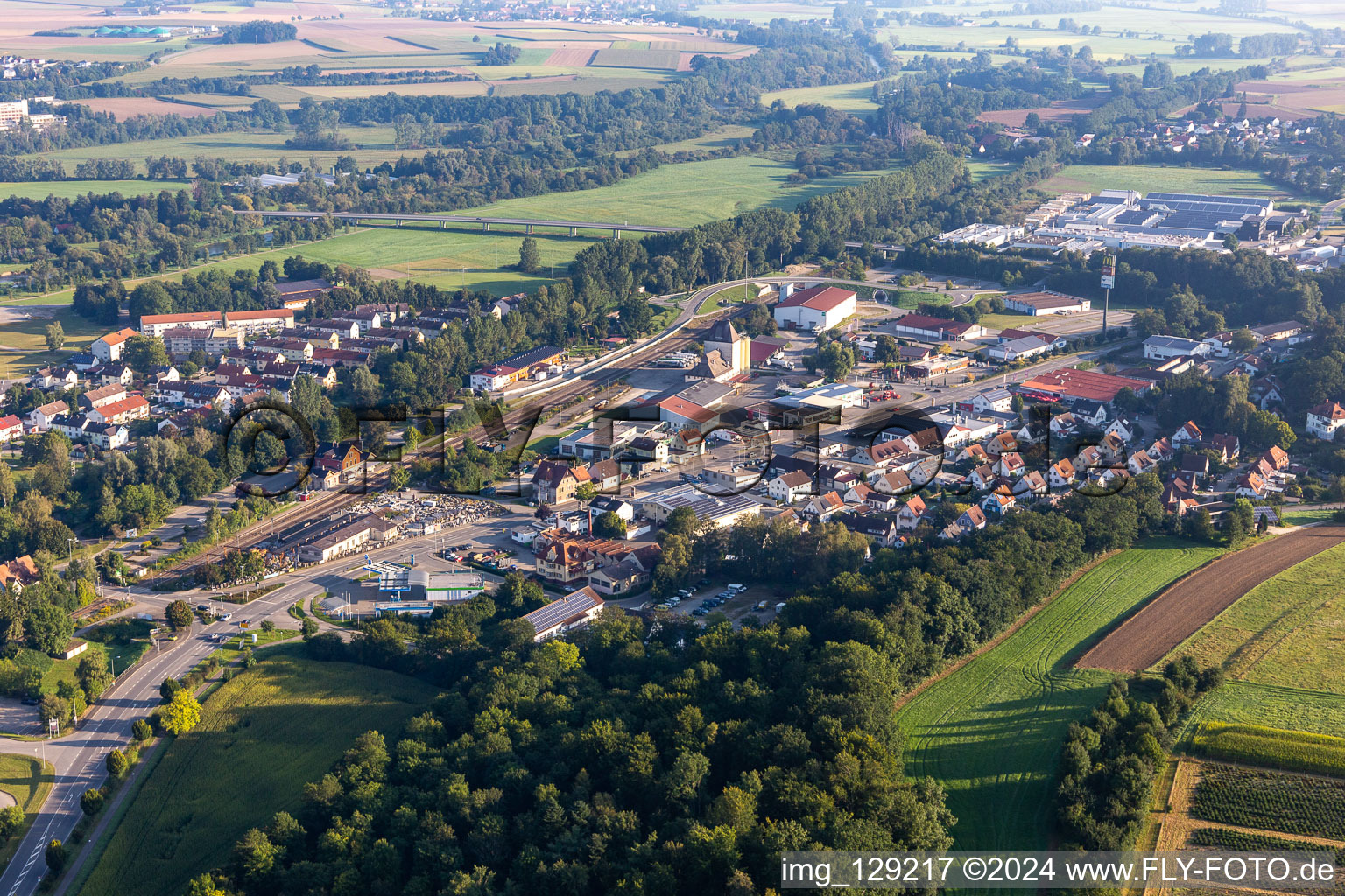 Railroad station in Riedlingen in the state Baden-Wuerttemberg, Germany