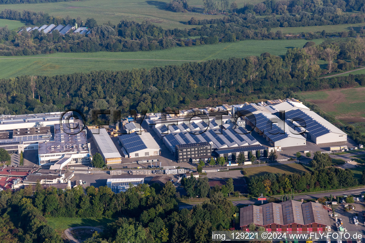 Building and production halls on the premises of Linzmeier Bauelemente GmbH and FEINGUSS BLANK GmbH in Riedlingen in the state Baden-Wuerttemberg, Germany