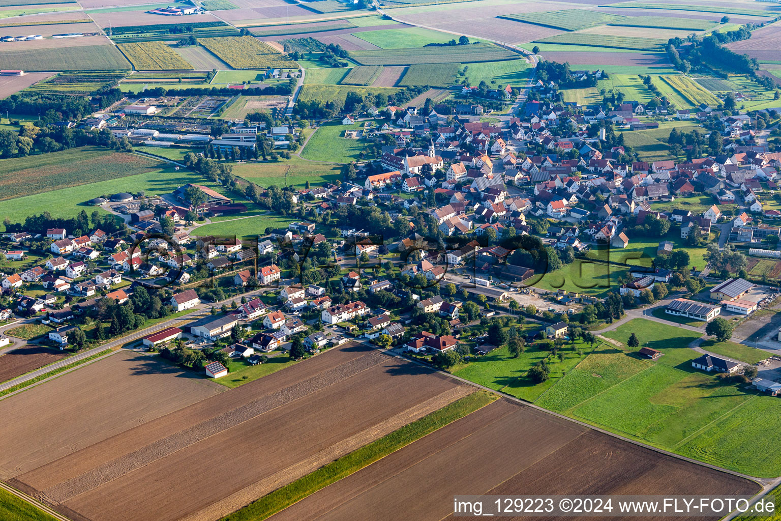 Aerial view of Unlingen in the state Baden-Wuerttemberg, Germany