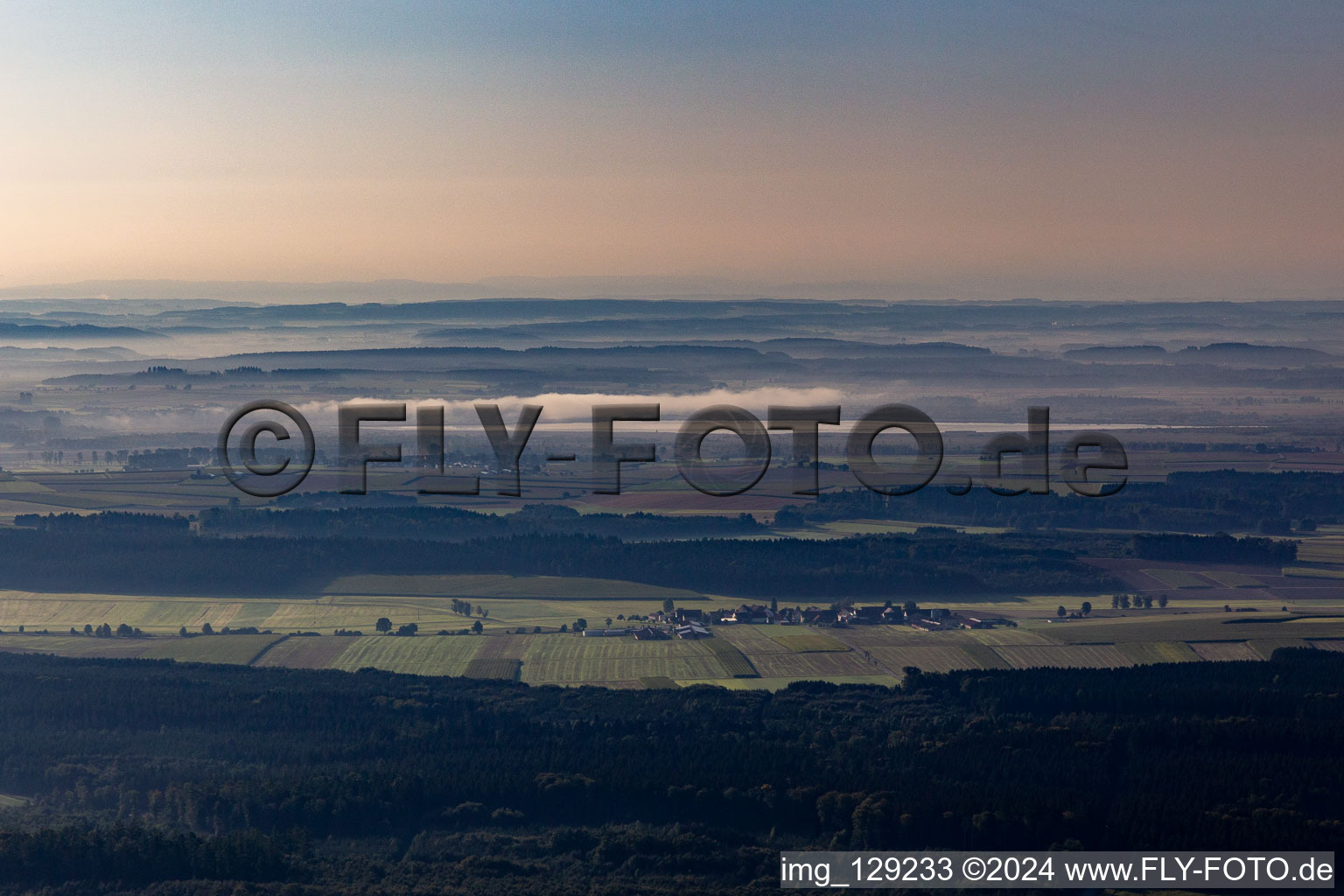 Aerial view of District Reutlingendorf in Obermarchtal in the state Baden-Wuerttemberg, Germany