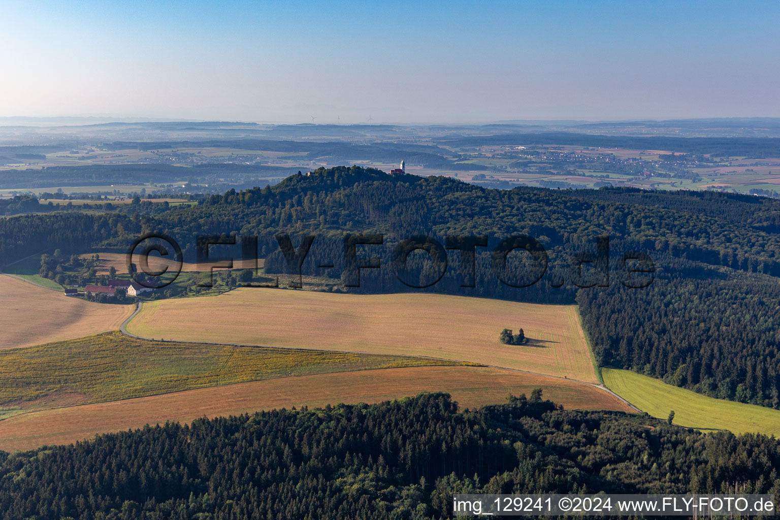 Aerial view of Buses in the district Aderzhofen in Uttenweiler in the state Baden-Wuerttemberg, Germany