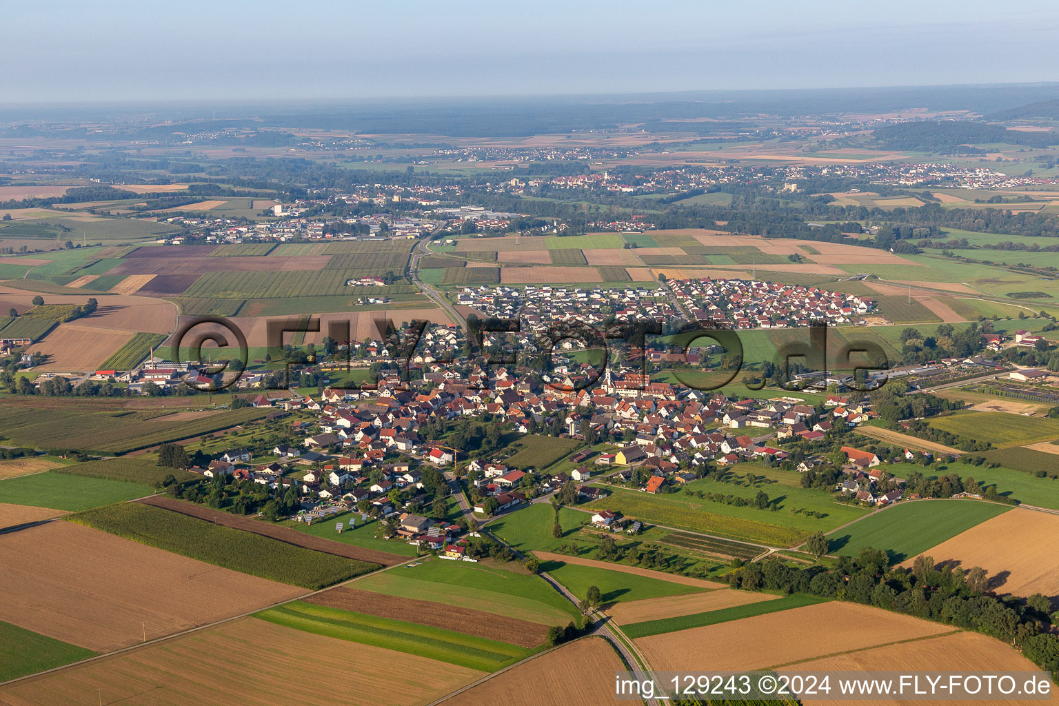 Aerial photograpy of Unlingen in the state Baden-Wuerttemberg, Germany